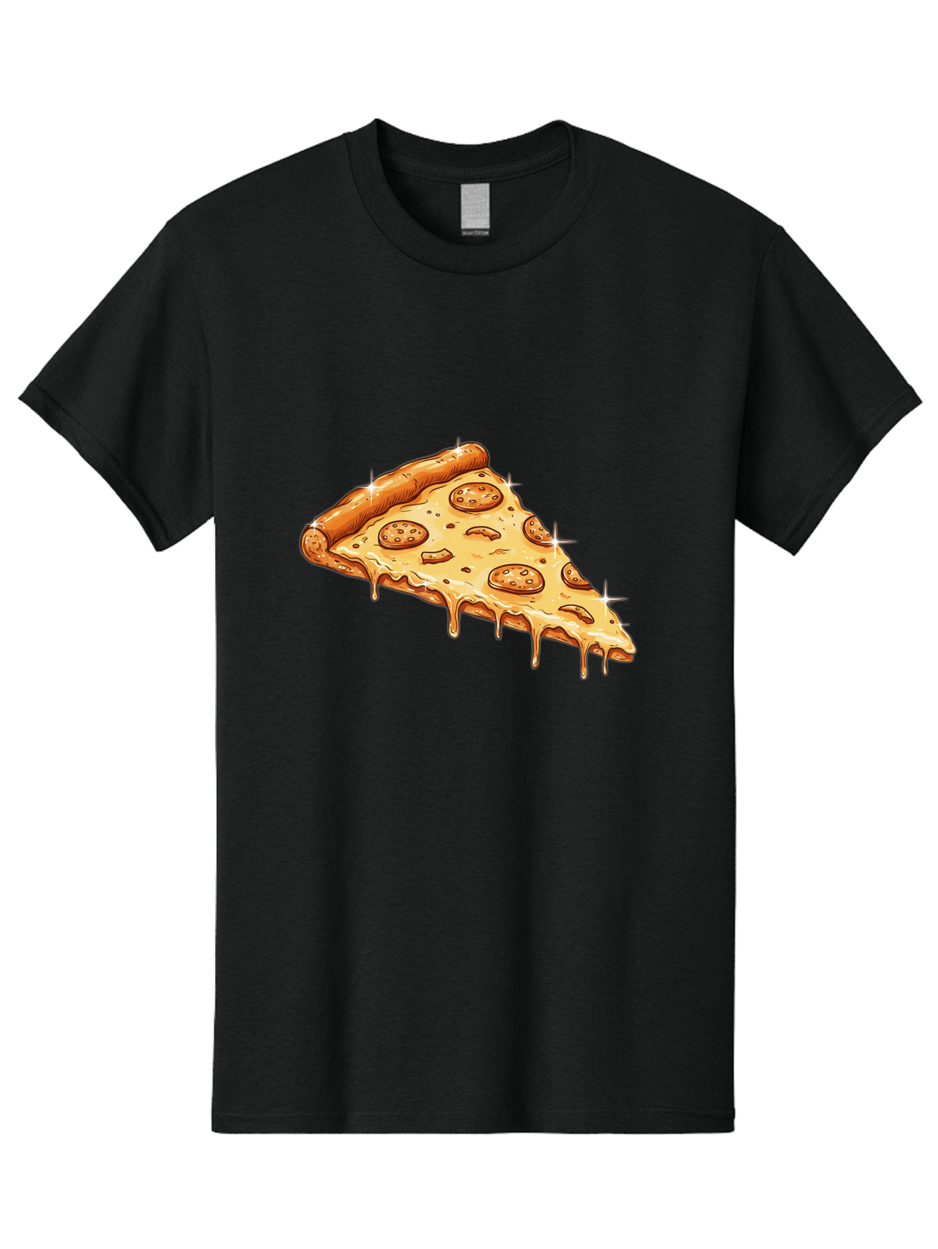 Pizza-Slice-18 Men'S Graphic Tee, 100% Cotton, Comfortable Casual Summer Wear, Machine Washable, Cheesy Pizza Slice, Pepperoni Pizza, Gooey Cheese, Delicious Food, Pizza Toppings, Tasty Treat, Italian Cuisine, Melty Cheese, Savory Delight Bac278
