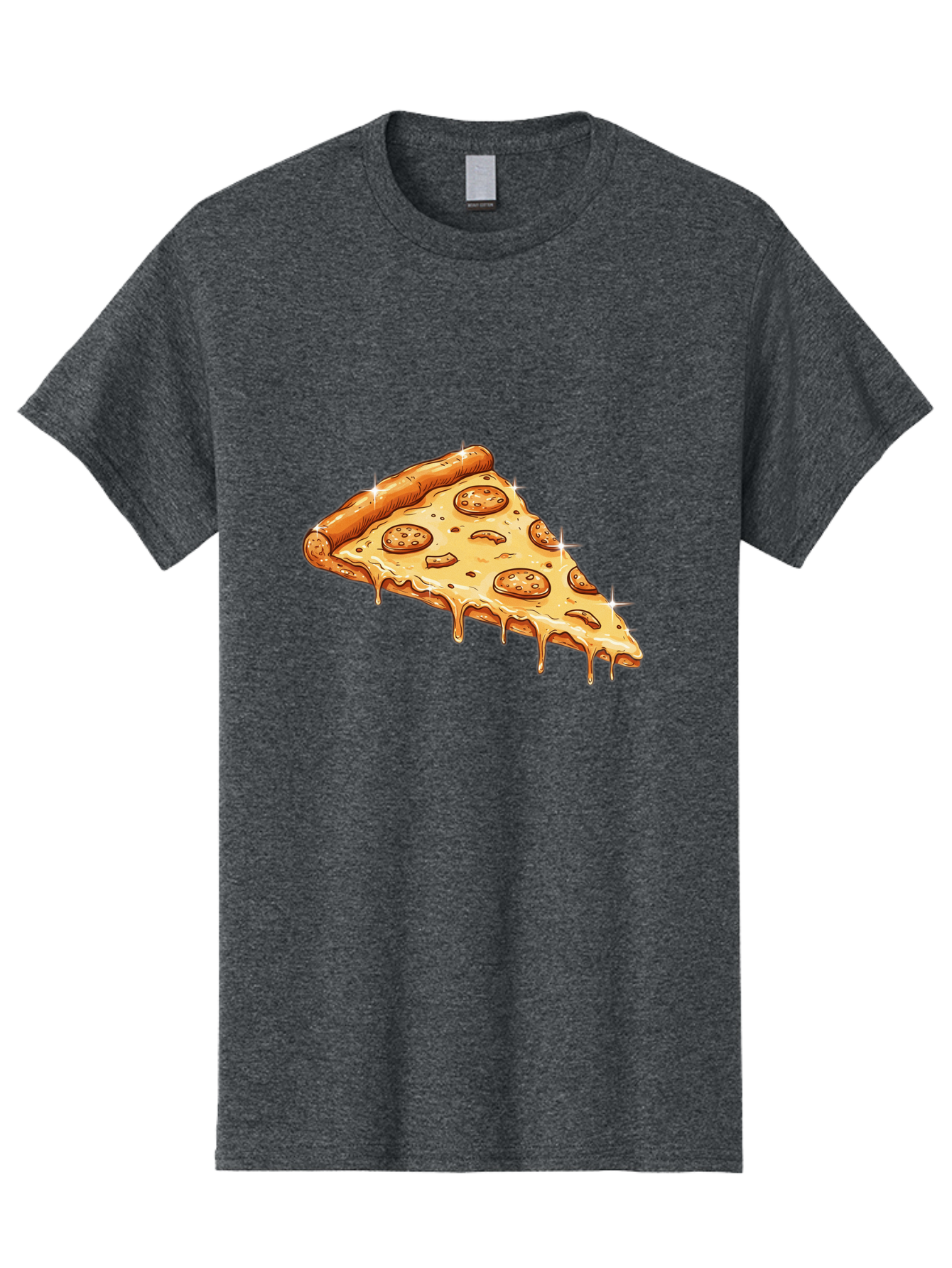 Pizza-Slice-18 Men'S Graphic Tee, 100% Cotton, Comfortable Casual Summer Wear, Machine Washable, Cheesy Pizza Slice, Pepperoni Pizza, Gooey Cheese, Delicious Food, Pizza Toppings, Tasty Treat, Italian Cuisine, Melty Cheese, Savory Delight Bac278