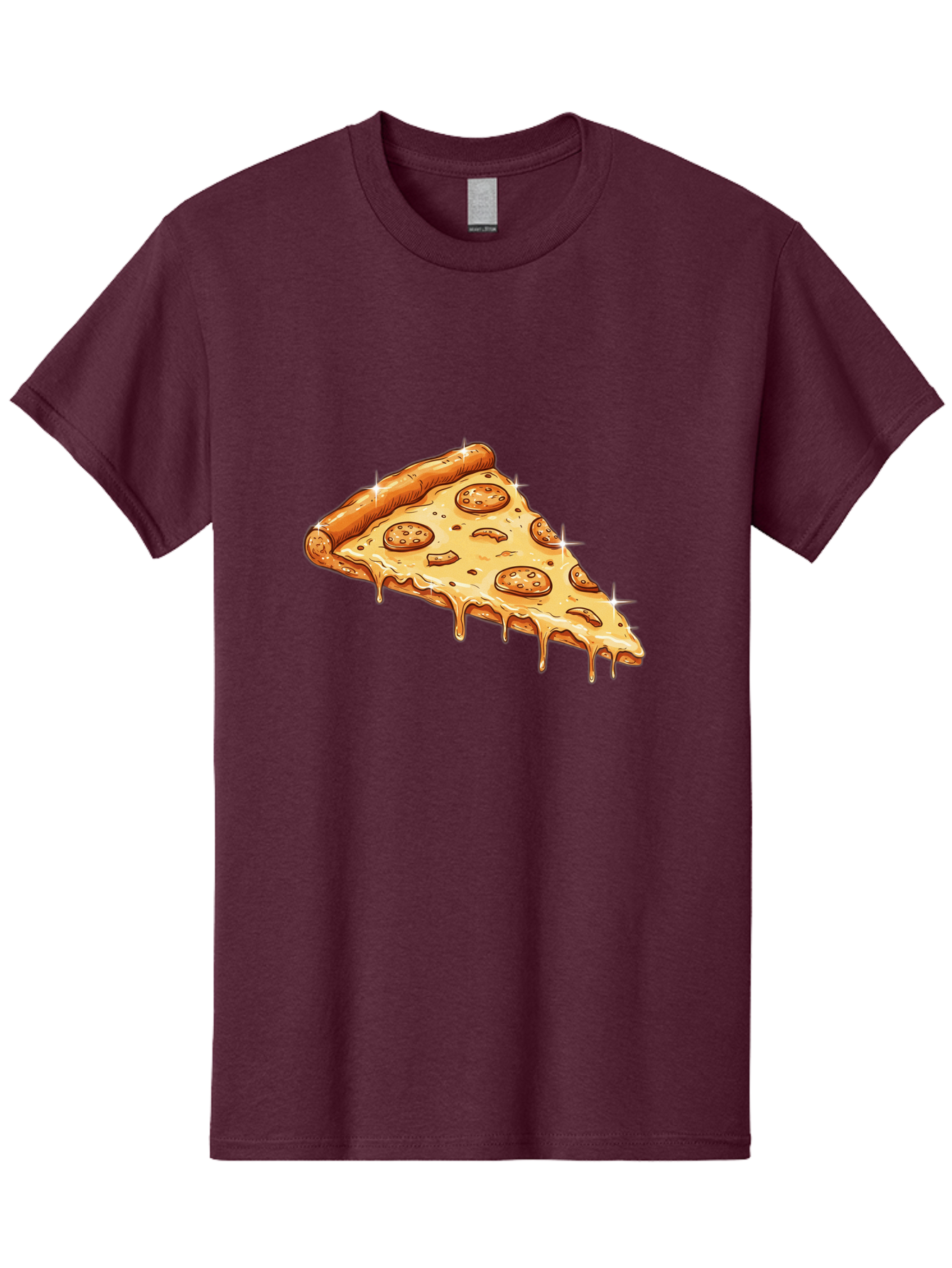 Pizza-Slice-18 Men'S Graphic Tee, 100% Cotton, Comfortable Casual Summer Wear, Machine Washable, Cheesy Pizza Slice, Pepperoni Pizza, Gooey Cheese, Delicious Food, Pizza Toppings, Tasty Treat, Italian Cuisine, Melty Cheese, Savory Delight Bac278
