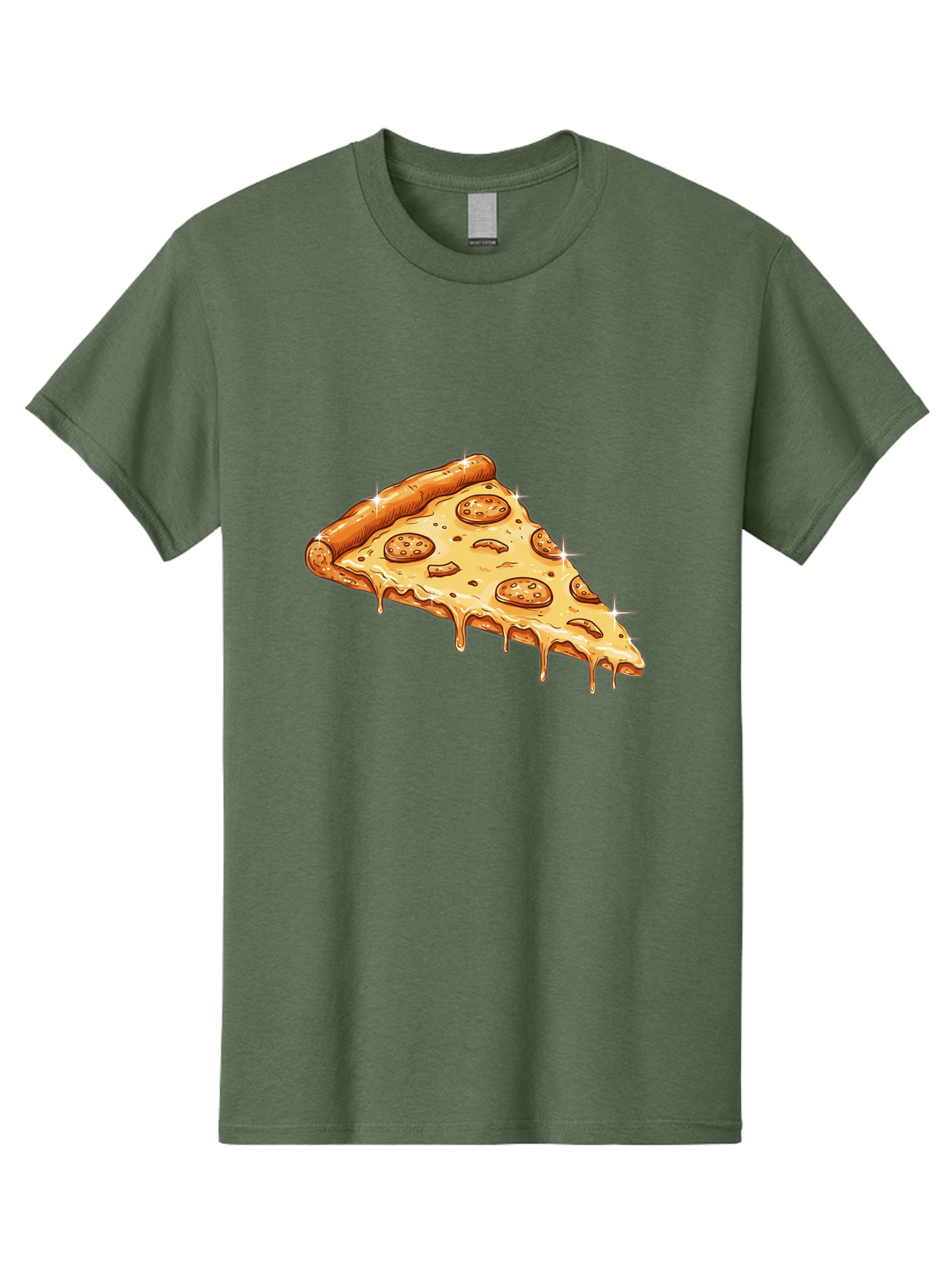 Pizza-Slice-18 Men'S Graphic Tee, 100% Cotton, Comfortable Casual Summer Wear, Machine Washable, Cheesy Pizza Slice, Pepperoni Pizza, Gooey Cheese, Delicious Food, Pizza Toppings, Tasty Treat, Italian Cuisine, Melty Cheese, Savory Delight Bac278