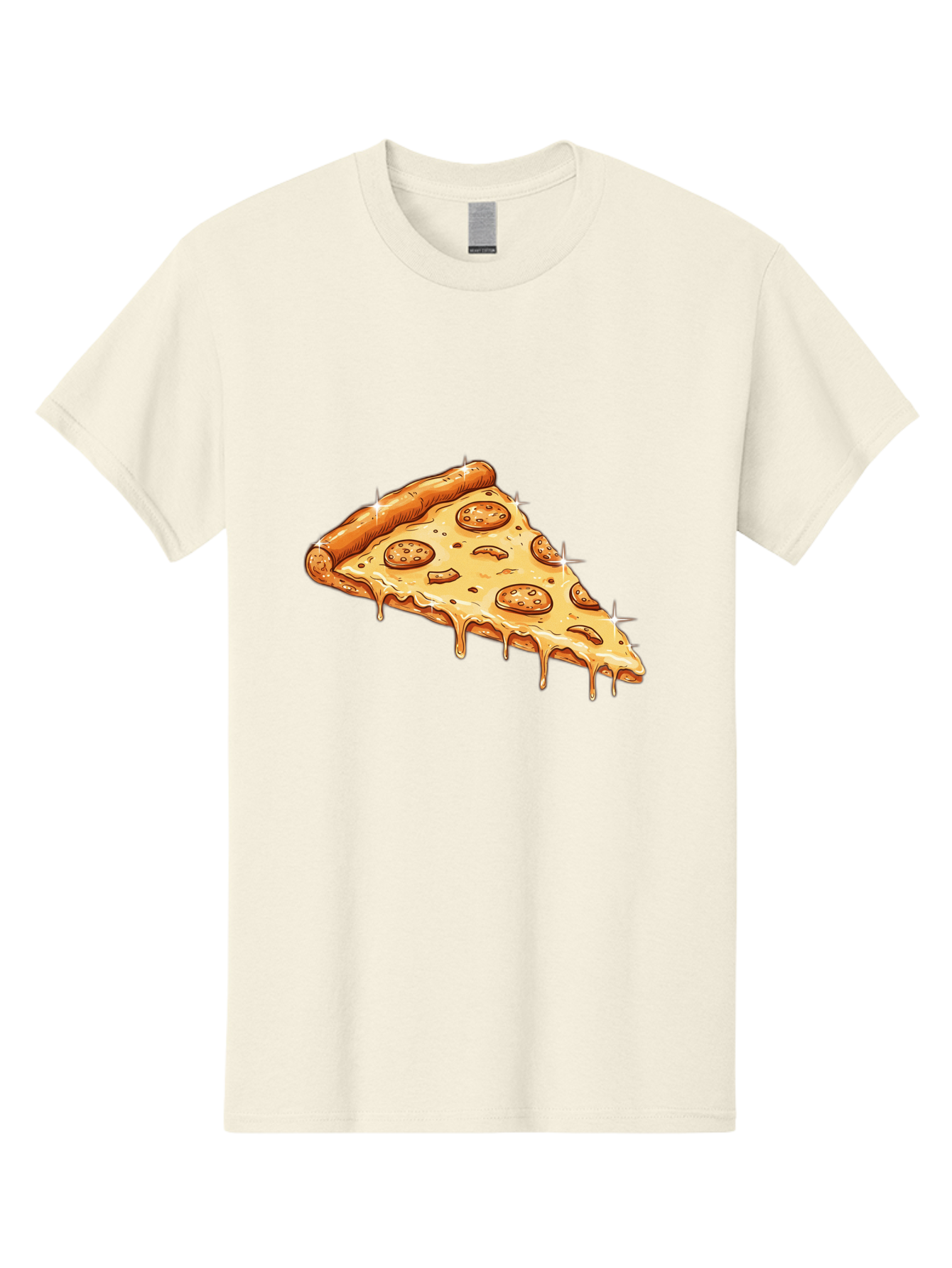 Pizza-Slice-18 Men'S Graphic Tee, 100% Cotton, Comfortable Casual Summer Wear, Machine Washable, Cheesy Pizza Slice, Pepperoni Pizza, Gooey Cheese, Delicious Food, Pizza Toppings, Tasty Treat, Italian Cuisine, Melty Cheese, Savory Delight Bac278