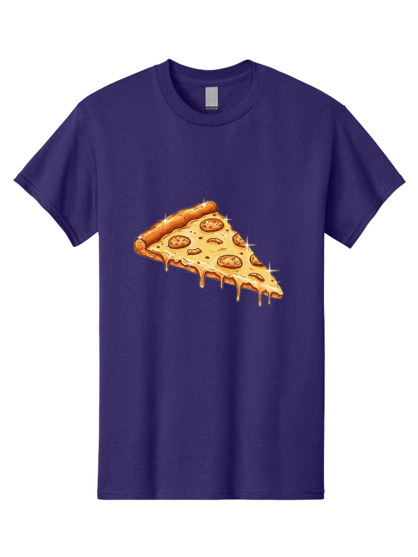 Pizza-Slice-18 Men'S Graphic Tee, 100% Cotton, Comfortable Casual Summer Wear, Machine Washable, Cheesy Pizza Slice, Pepperoni Pizza, Gooey Cheese, Delicious Food, Pizza Toppings, Tasty Treat, Italian Cuisine, Melty Cheese, Savory Delight Bac278
