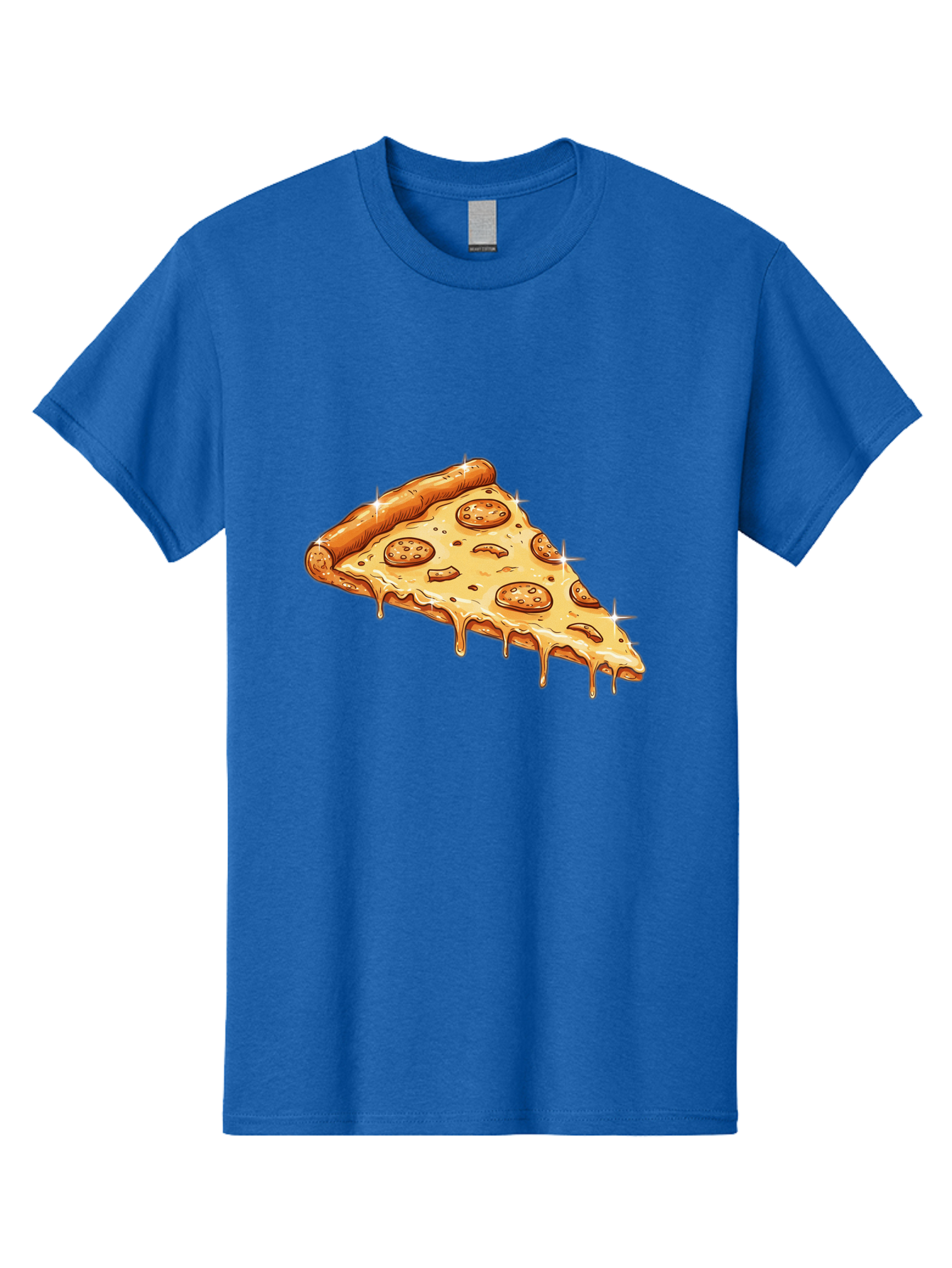 Pizza-Slice-18 Men'S Graphic Tee, 100% Cotton, Comfortable Casual Summer Wear, Machine Washable, Cheesy Pizza Slice, Pepperoni Pizza, Gooey Cheese, Delicious Food, Pizza Toppings, Tasty Treat, Italian Cuisine, Melty Cheese, Savory Delight Bac278