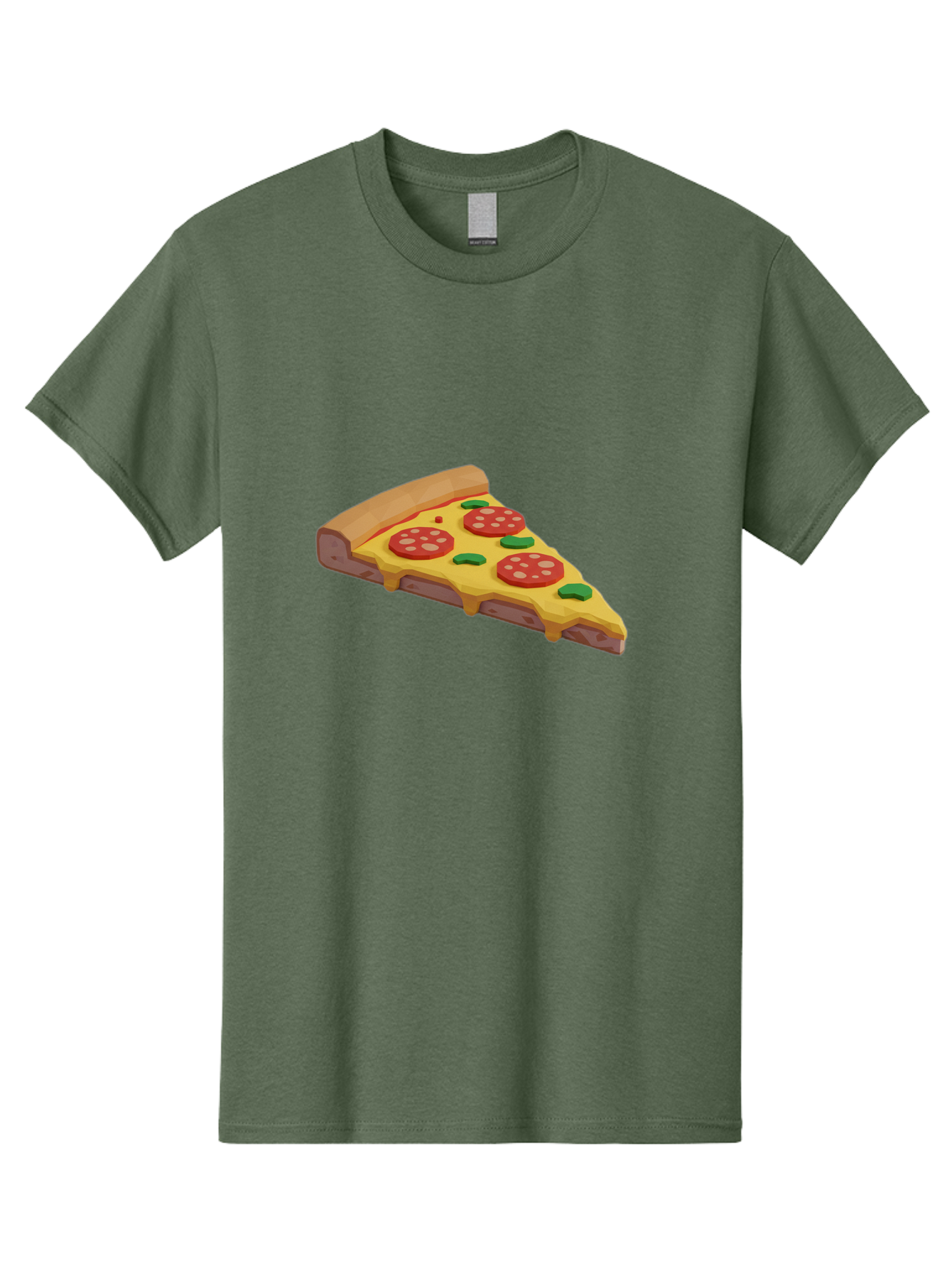 Pizza-Slice-2 Men'S Graphic Tee, 100% Cotton, Comfortable Casual Summer Wear, Machine Washable, Delicious Pizza, Pizza Slice, Cheese, Pepperoni, Basil, Italian Food, Mouth-Watering, Foodie, Tasty, Appetizing, Savory, Hunger, Takeout, Dinner Bac280