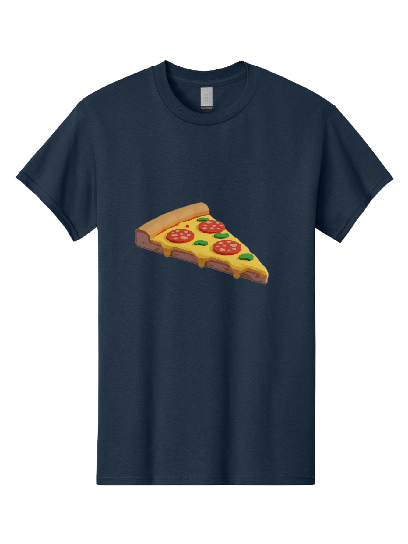 Pizza-Slice-2 Men'S Graphic Tee, 100% Cotton, Comfortable Casual Summer Wear, Machine Washable, Delicious Pizza, Pizza Slice, Cheese, Pepperoni, Basil, Italian Food, Mouth-Watering, Foodie, Tasty, Appetizing, Savory, Hunger, Takeout, Dinner Bac280