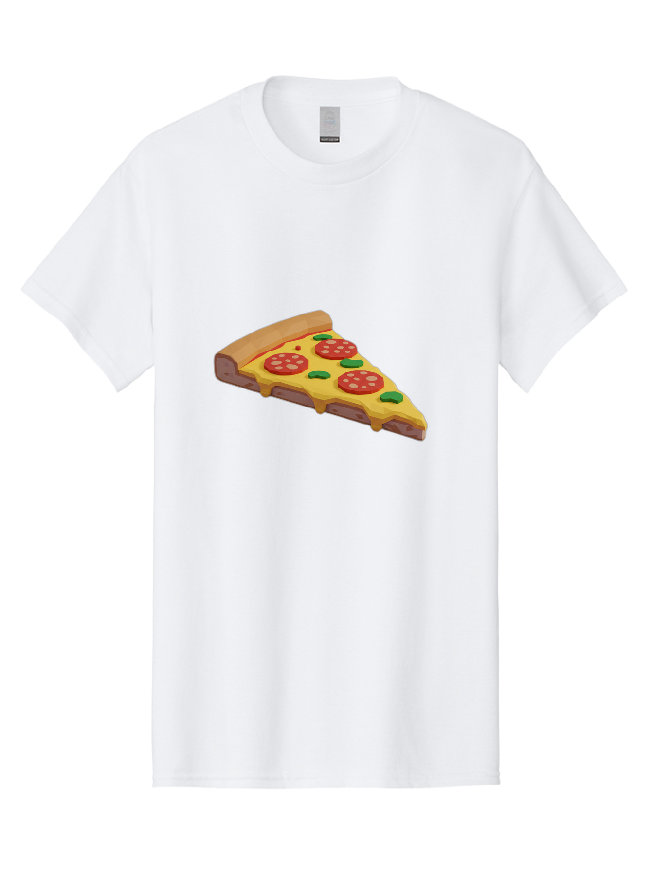 Pizza-Slice-2 Men'S Graphic Tee, 100% Cotton, Comfortable Casual Summer Wear, Machine Washable, Delicious Pizza, Pizza Slice, Cheese, Pepperoni, Basil, Italian Food, Mouth-Watering, Foodie, Tasty, Appetizing, Savory, Hunger, Takeout, Dinner Bac280