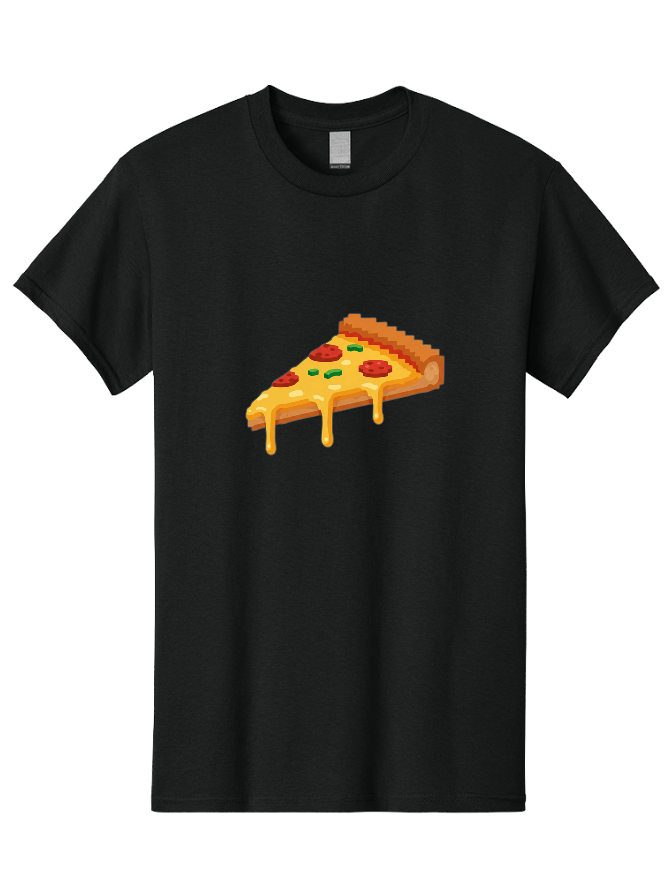 Pizza-Slice-20 Men'S Graphic Tee, 100% Cotton, Comfortable Casual Summer Wear, Machine Washable, Cheesy Pizza, Pepperoni Pizza, Pizza Topping, Melted Cheese, Food Illustration, Cartoon Food, Italian Cuisine, Pizza Slice, Savory Treat, Bac281