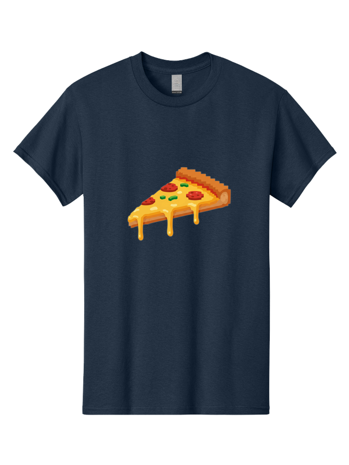 Pizza-Slice-20 Men'S Graphic Tee, 100% Cotton, Comfortable Casual Summer Wear, Machine Washable, Cheesy Pizza, Pepperoni Pizza, Pizza Topping, Melted Cheese, Food Illustration, Cartoon Food, Italian Cuisine, Pizza Slice, Savory Treat, Bac281