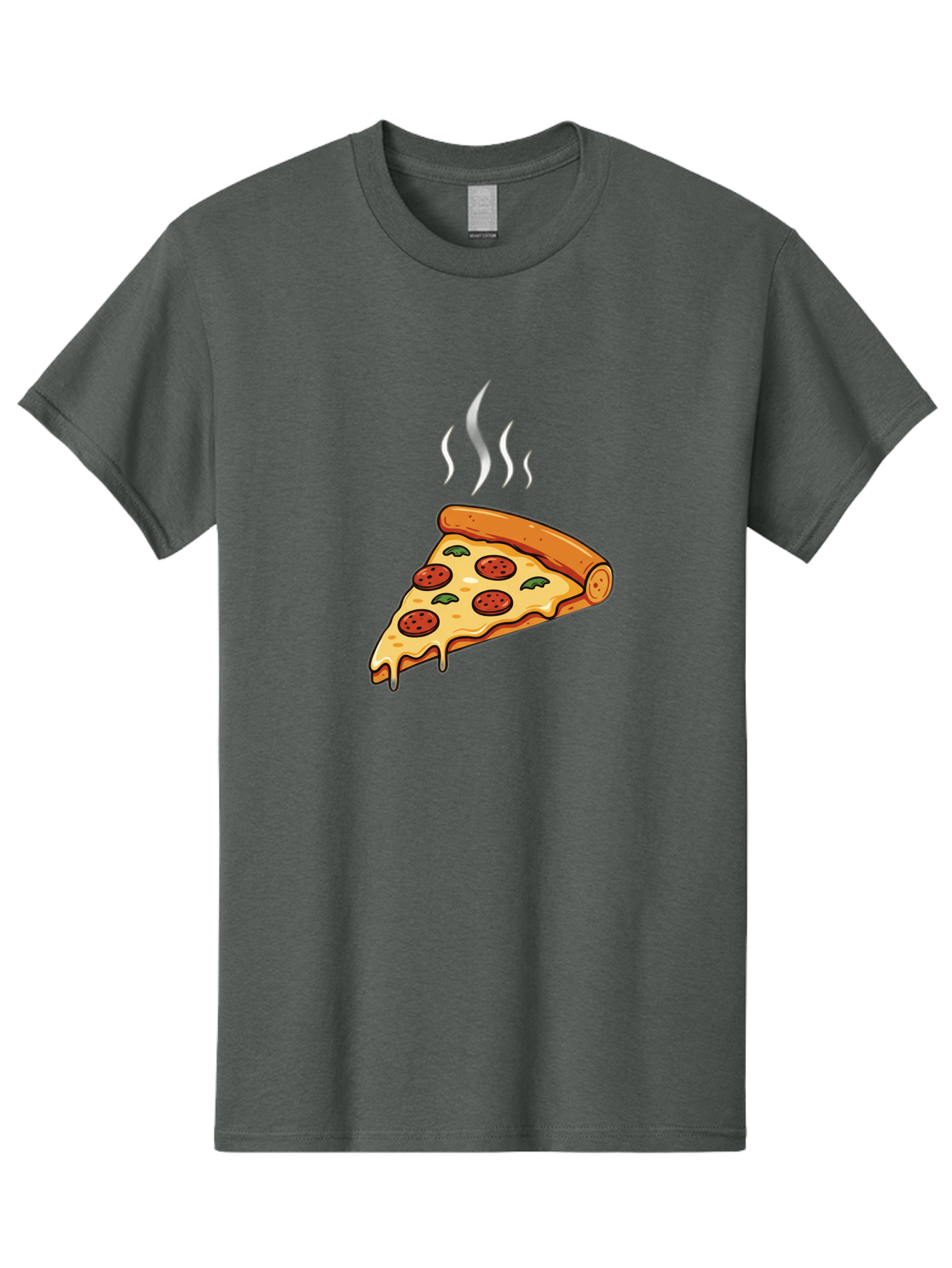 Pizza-Slice-23 Men'S Graphic Tee, 100% Cotton, Comfortable Casual Summer Wear, Machine Washable, Pepperoni Pizza, Melted Cheese, Fresh Basil, Hot Pizza, Italian Food, Savory Toppings, Crispy Crust, Delicious Meal Bac284
