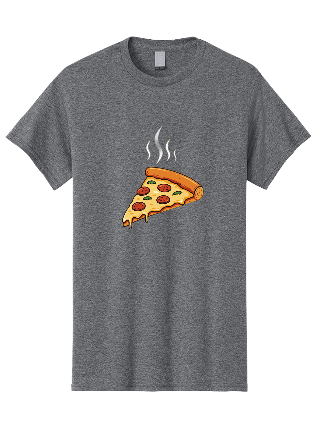 Pizza-Slice-23 Men'S Graphic Tee, 100% Cotton, Comfortable Casual Summer Wear, Machine Washable, Pepperoni Pizza, Melted Cheese, Fresh Basil, Hot Pizza, Italian Food, Savory Toppings, Crispy Crust, Delicious Meal Bac284