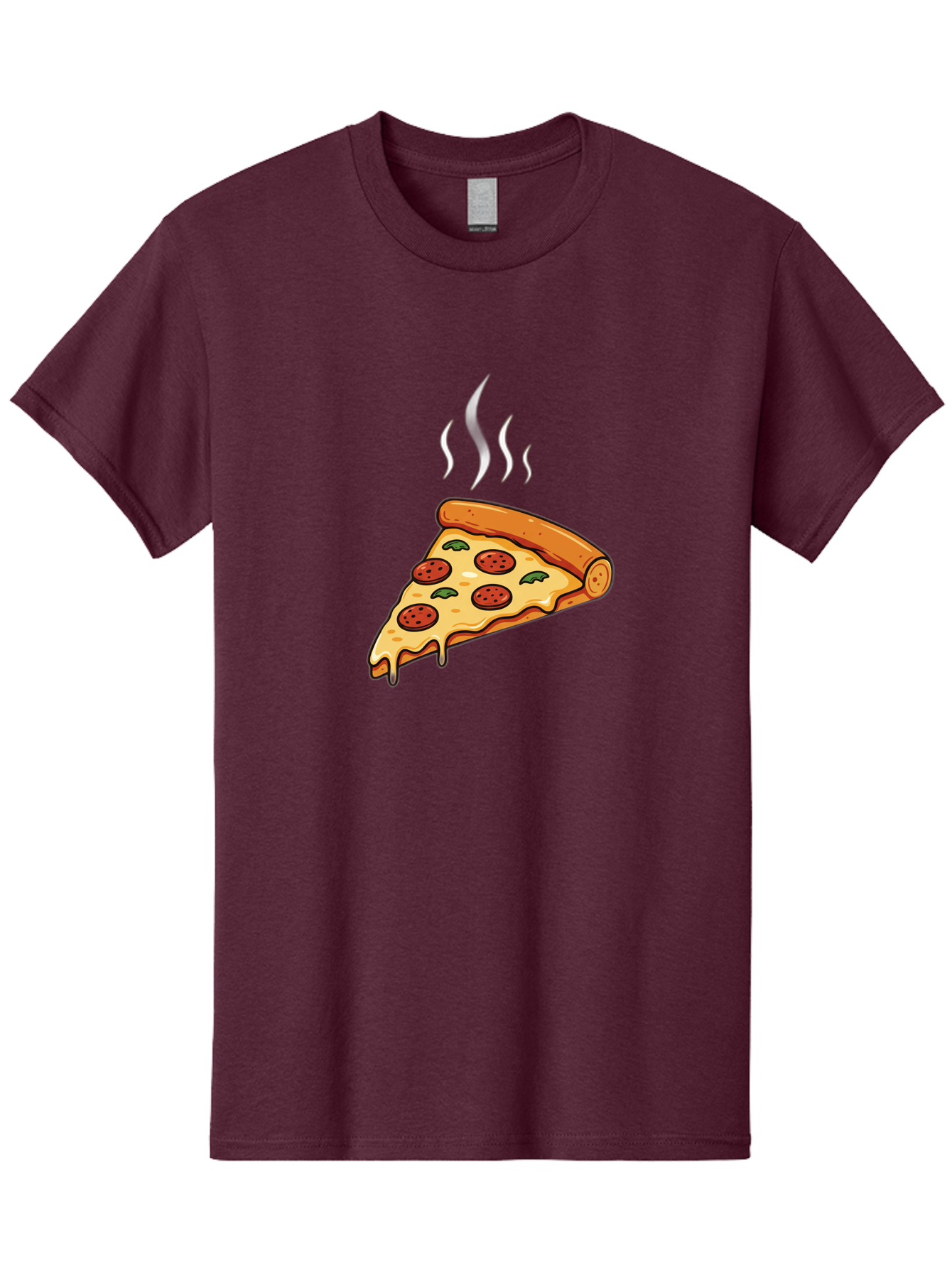 Pizza-Slice-23 Men'S Graphic Tee, 100% Cotton, Comfortable Casual Summer Wear, Machine Washable, Pepperoni Pizza, Melted Cheese, Fresh Basil, Hot Pizza, Italian Food, Savory Toppings, Crispy Crust, Delicious Meal Bac284