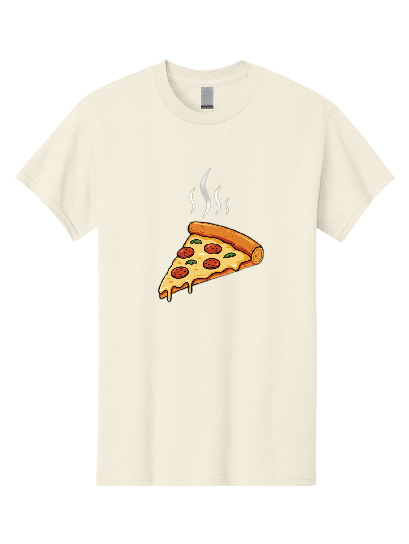 Pizza-Slice-23 Men'S Graphic Tee, 100% Cotton, Comfortable Casual Summer Wear, Machine Washable, Pepperoni Pizza, Melted Cheese, Fresh Basil, Hot Pizza, Italian Food, Savory Toppings, Crispy Crust, Delicious Meal Bac284