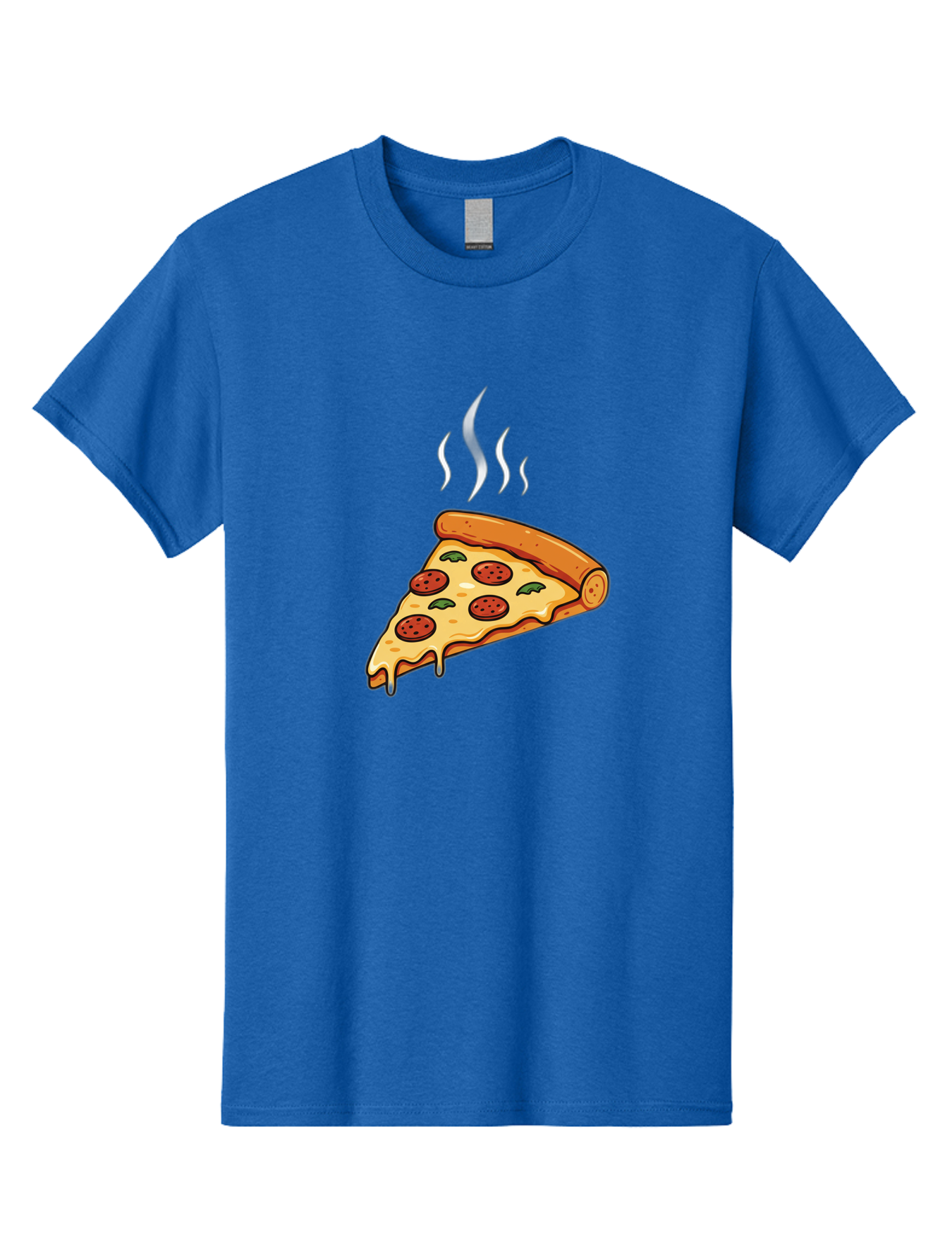 Pizza-Slice-23 Men'S Graphic Tee, 100% Cotton, Comfortable Casual Summer Wear, Machine Washable, Pepperoni Pizza, Melted Cheese, Fresh Basil, Hot Pizza, Italian Food, Savory Toppings, Crispy Crust, Delicious Meal Bac284