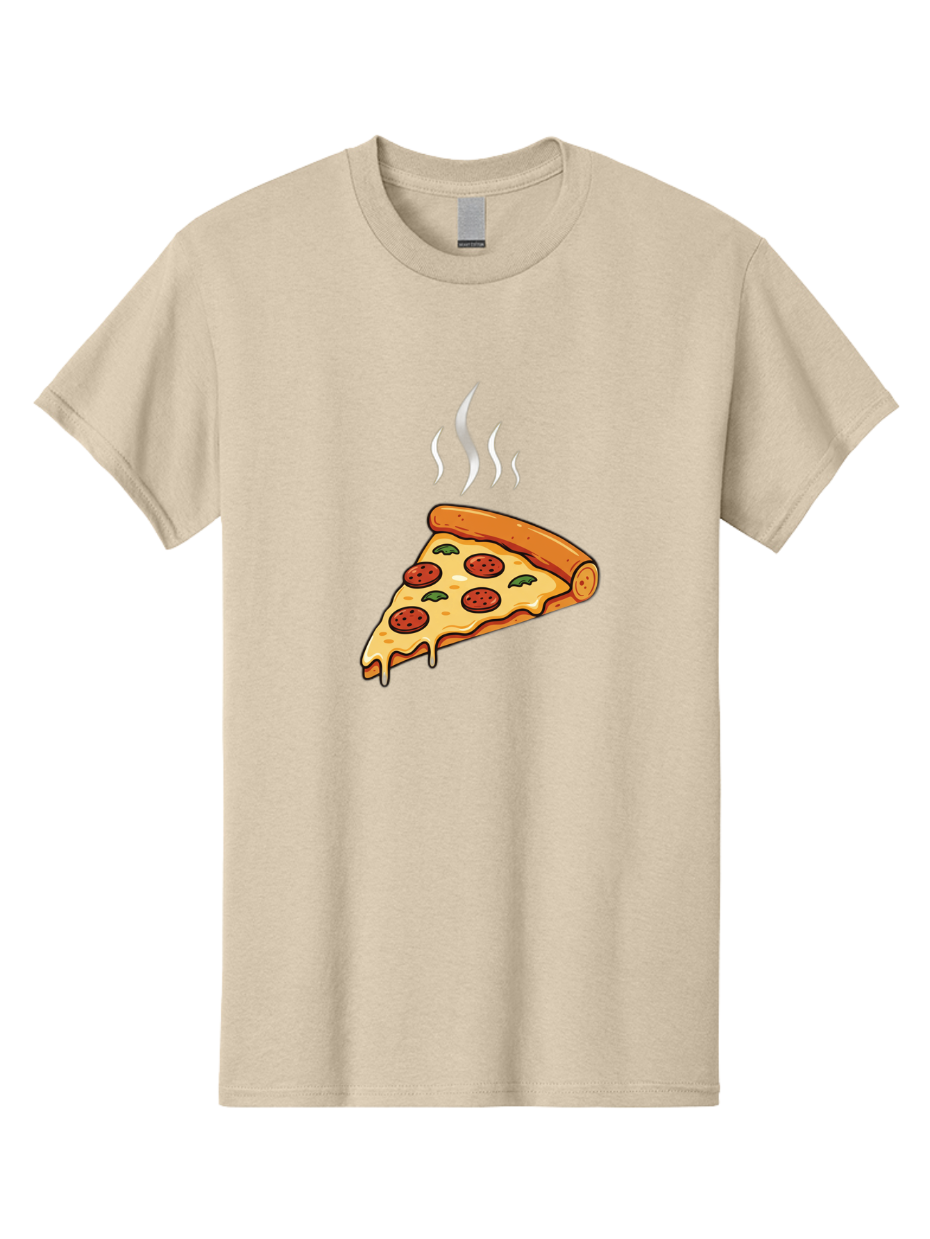 Pizza-Slice-23 Men'S Graphic Tee, 100% Cotton, Comfortable Casual Summer Wear, Machine Washable, Pepperoni Pizza, Melted Cheese, Fresh Basil, Hot Pizza, Italian Food, Savory Toppings, Crispy Crust, Delicious Meal Bac284