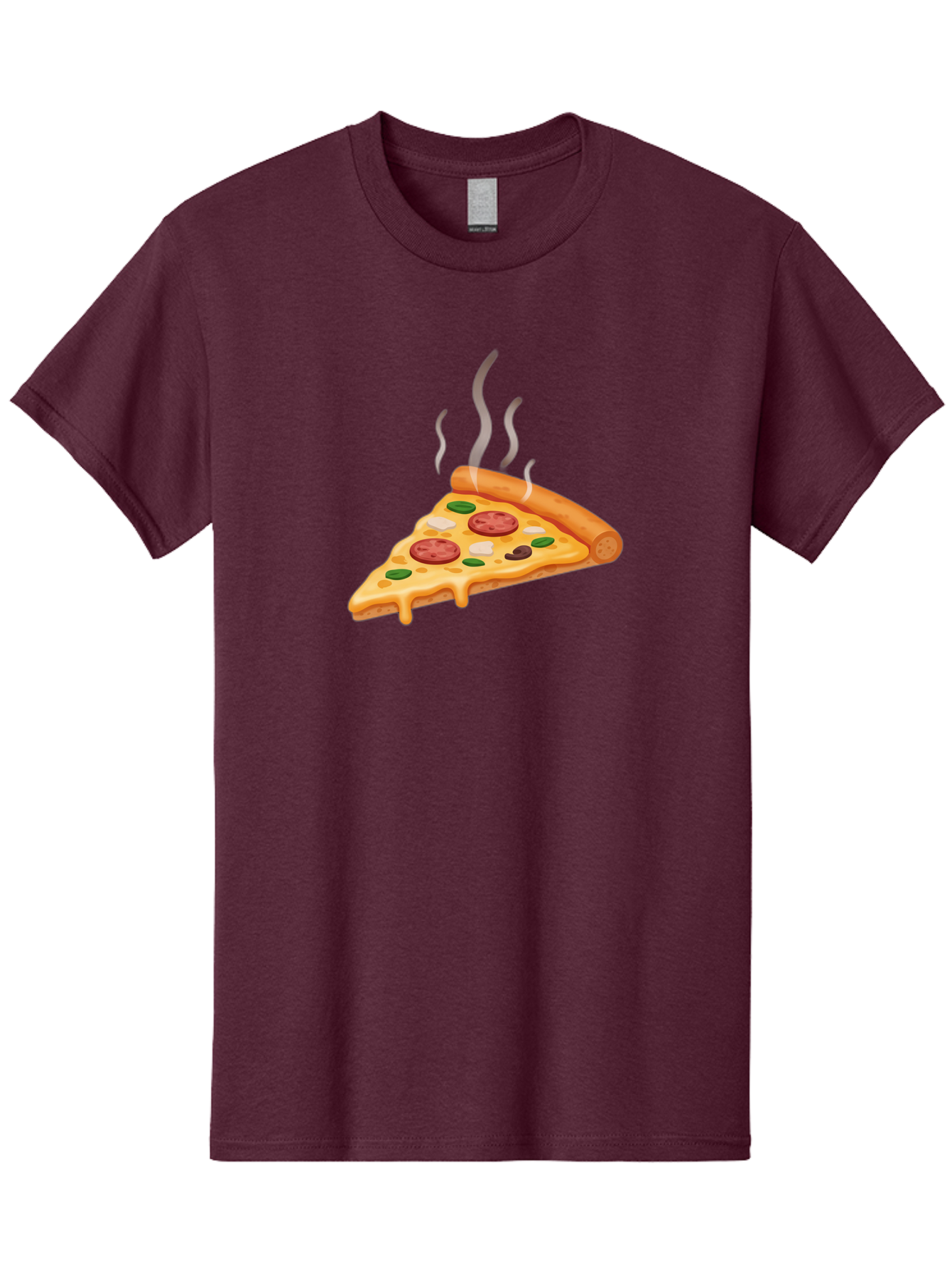 Pizza-Slice-25 Men'S Graphic Tee, 100% Cotton, Comfortable Casual Summer Wear, Machine Washable, Hot Pizza Slice, Melted Cheese, Pepperoni, Green Peppers, Olives, Italian Cuisine, Delicious Food, Savory Toppings, Foodie, Pizza Lovers Bac286