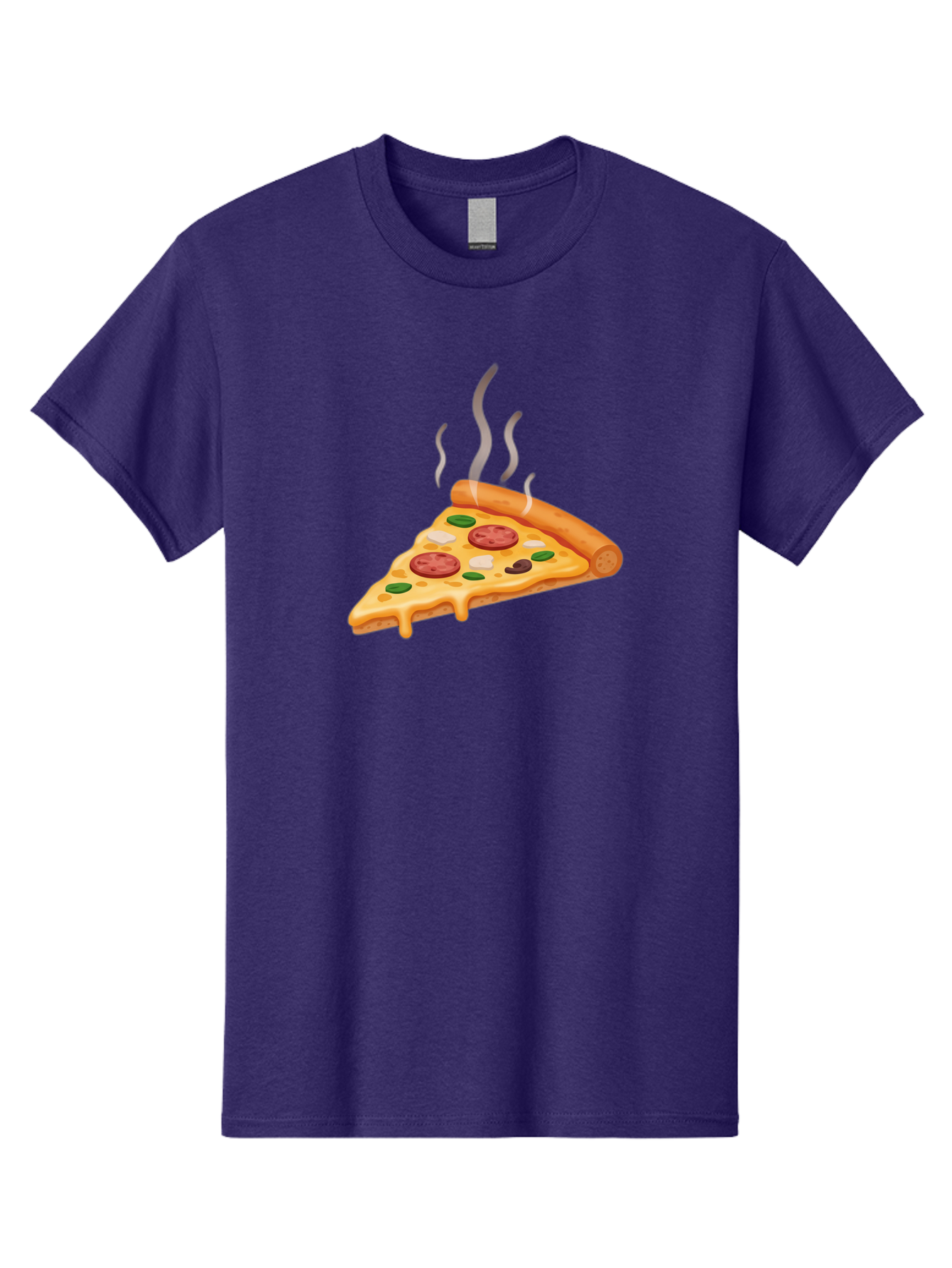 Pizza-Slice-25 Men'S Graphic Tee, 100% Cotton, Comfortable Casual Summer Wear, Machine Washable, Hot Pizza Slice, Melted Cheese, Pepperoni, Green Peppers, Olives, Italian Cuisine, Delicious Food, Savory Toppings, Foodie, Pizza Lovers Bac286