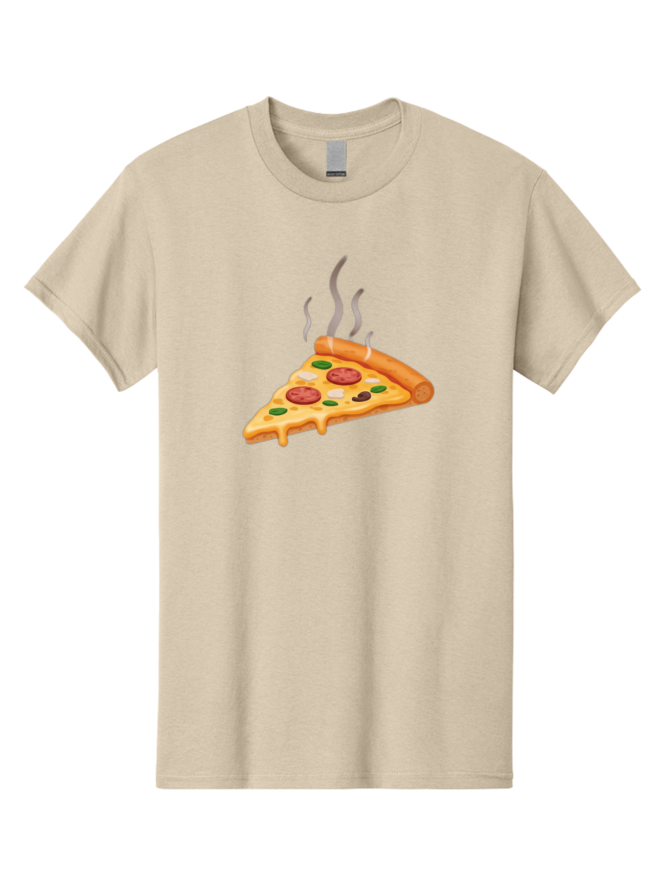 Pizza-Slice-25 Men'S Graphic Tee, 100% Cotton, Comfortable Casual Summer Wear, Machine Washable, Hot Pizza Slice, Melted Cheese, Pepperoni, Green Peppers, Olives, Italian Cuisine, Delicious Food, Savory Toppings, Foodie, Pizza Lovers Bac286