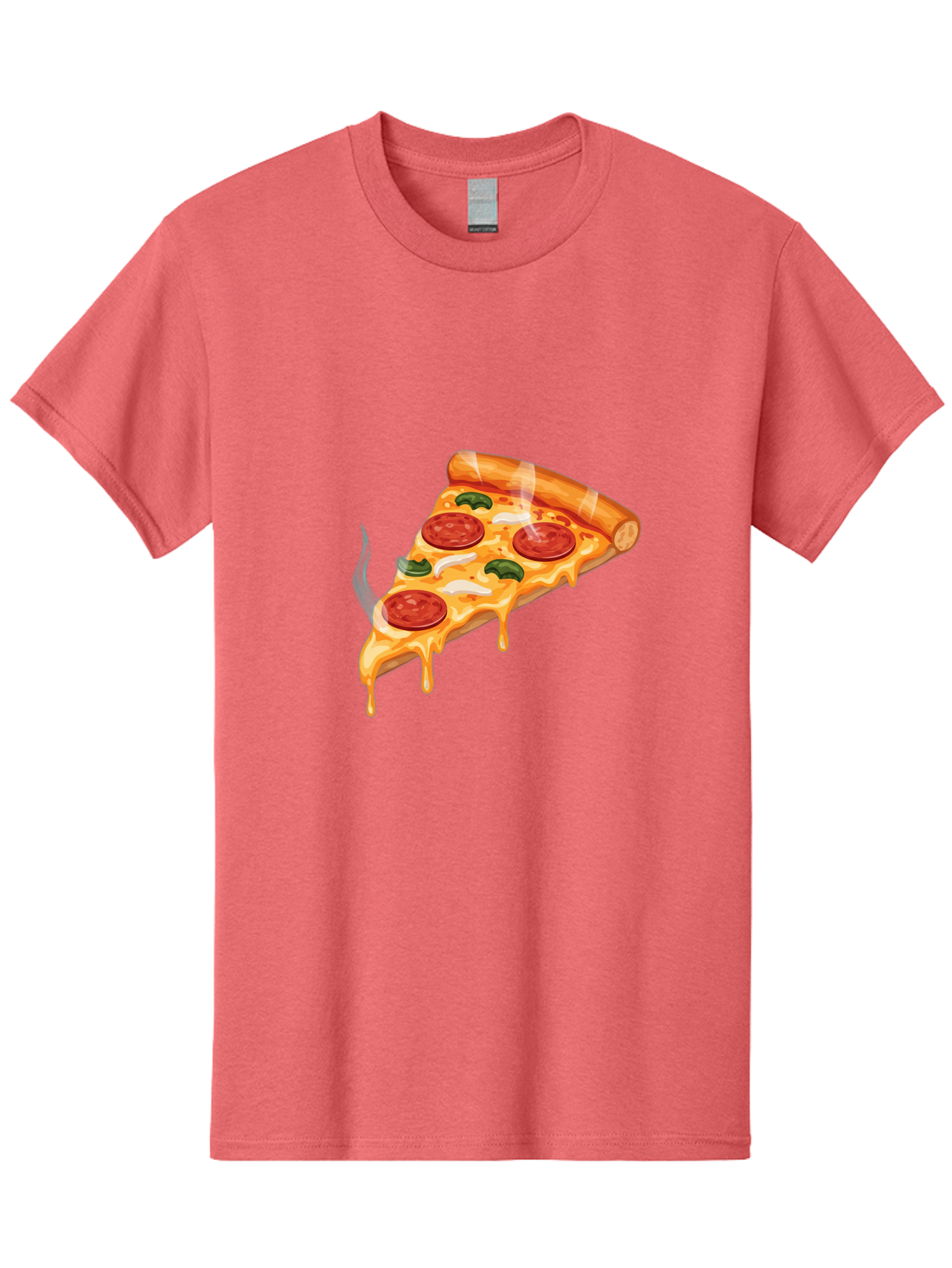 Pizza-Slice-26 Men'S Graphic Tee, 100% Cotton, Comfortable Casual Summer Wear, Machine Washable, Pepperoni Pizza Slice, Melting Cheese, Hot Pizza, Delicious Meal, Italian Food, Tasty Treat, Savory Flavors, Gooey Cheese, Pepperoni Slices Bac287