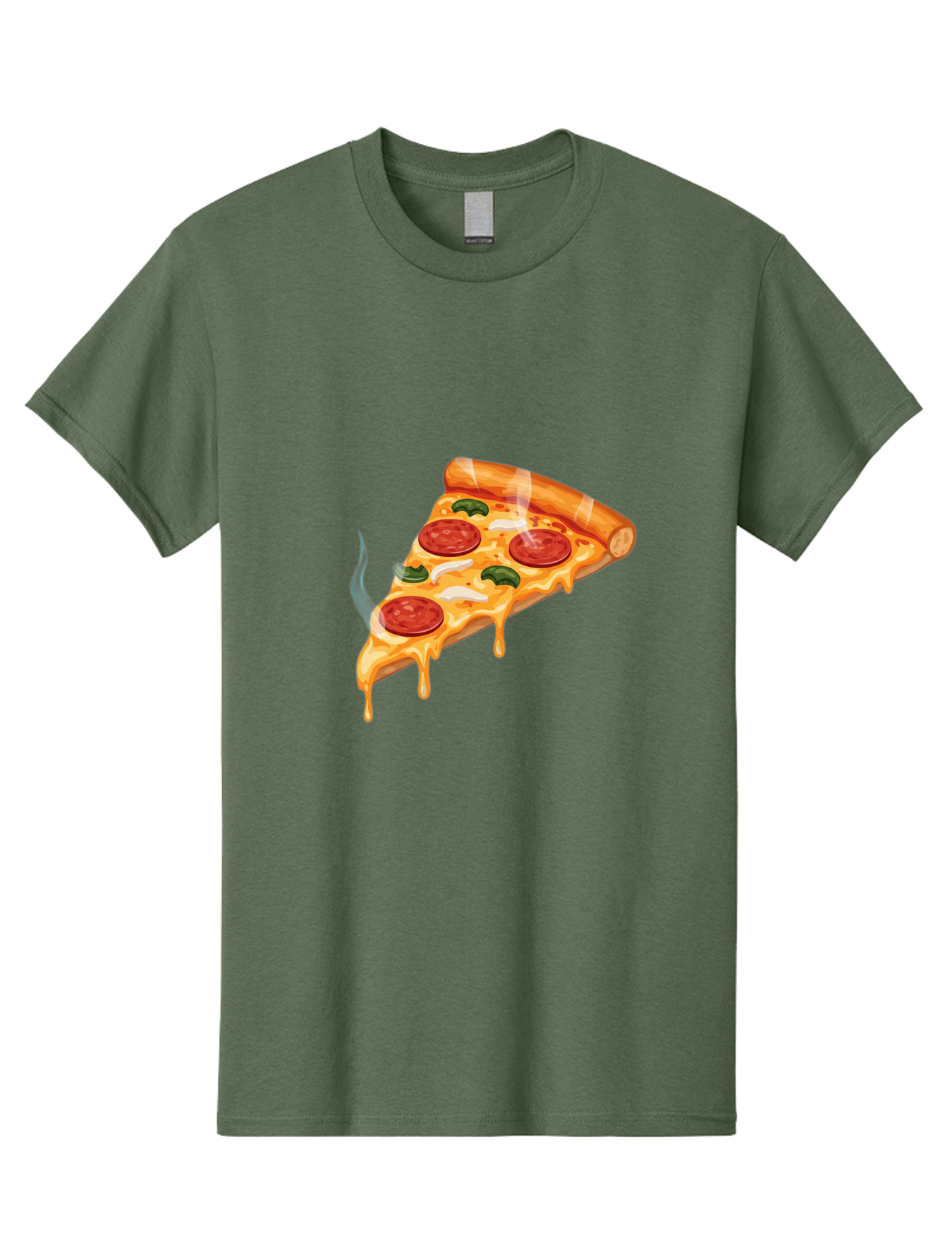 Pizza-Slice-26 Men'S Graphic Tee, 100% Cotton, Comfortable Casual Summer Wear, Machine Washable, Pepperoni Pizza Slice, Melting Cheese, Hot Pizza, Delicious Meal, Italian Food, Tasty Treat, Savory Flavors, Gooey Cheese, Pepperoni Slices Bac287