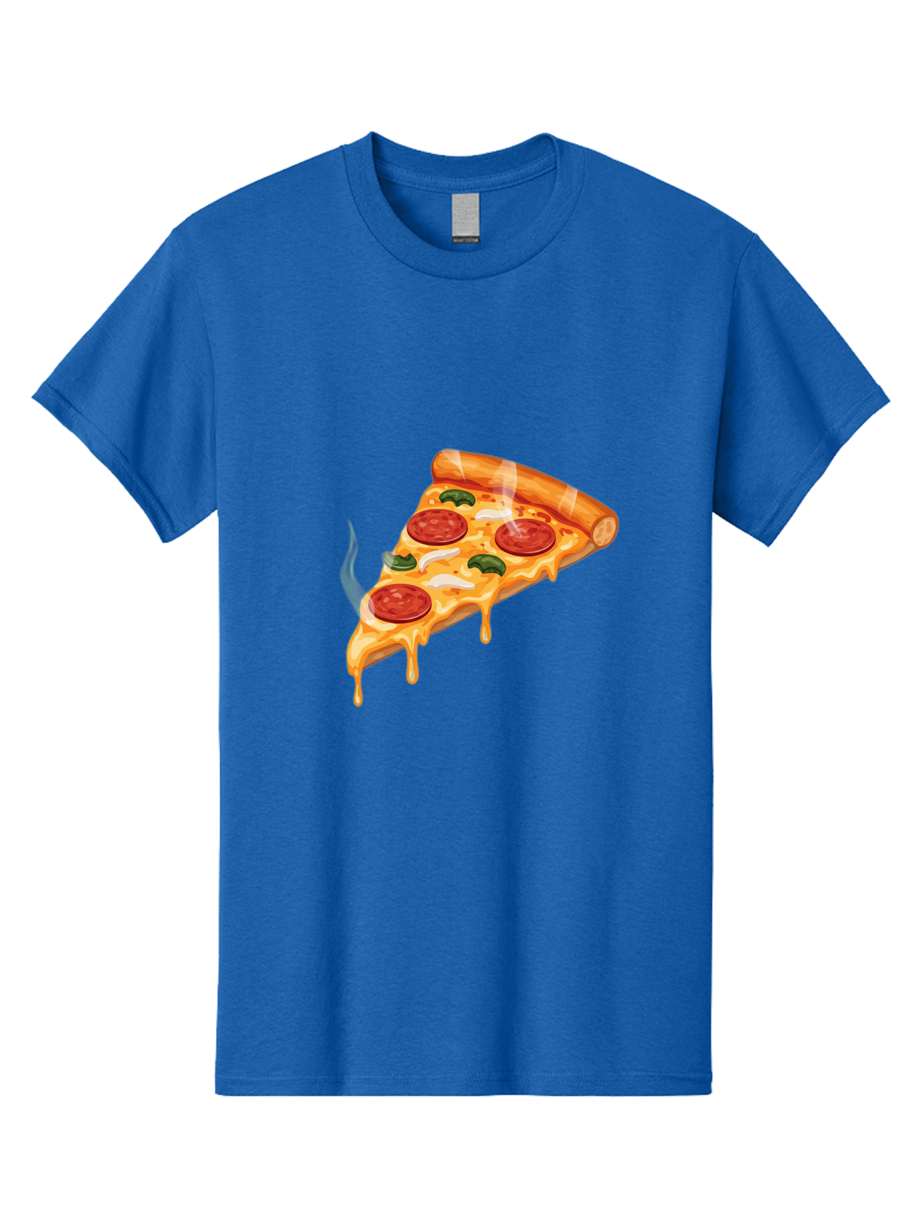 Pizza-Slice-26 Men'S Graphic Tee, 100% Cotton, Comfortable Casual Summer Wear, Machine Washable, Pepperoni Pizza Slice, Melting Cheese, Hot Pizza, Delicious Meal, Italian Food, Tasty Treat, Savory Flavors, Gooey Cheese, Pepperoni Slices Bac287
