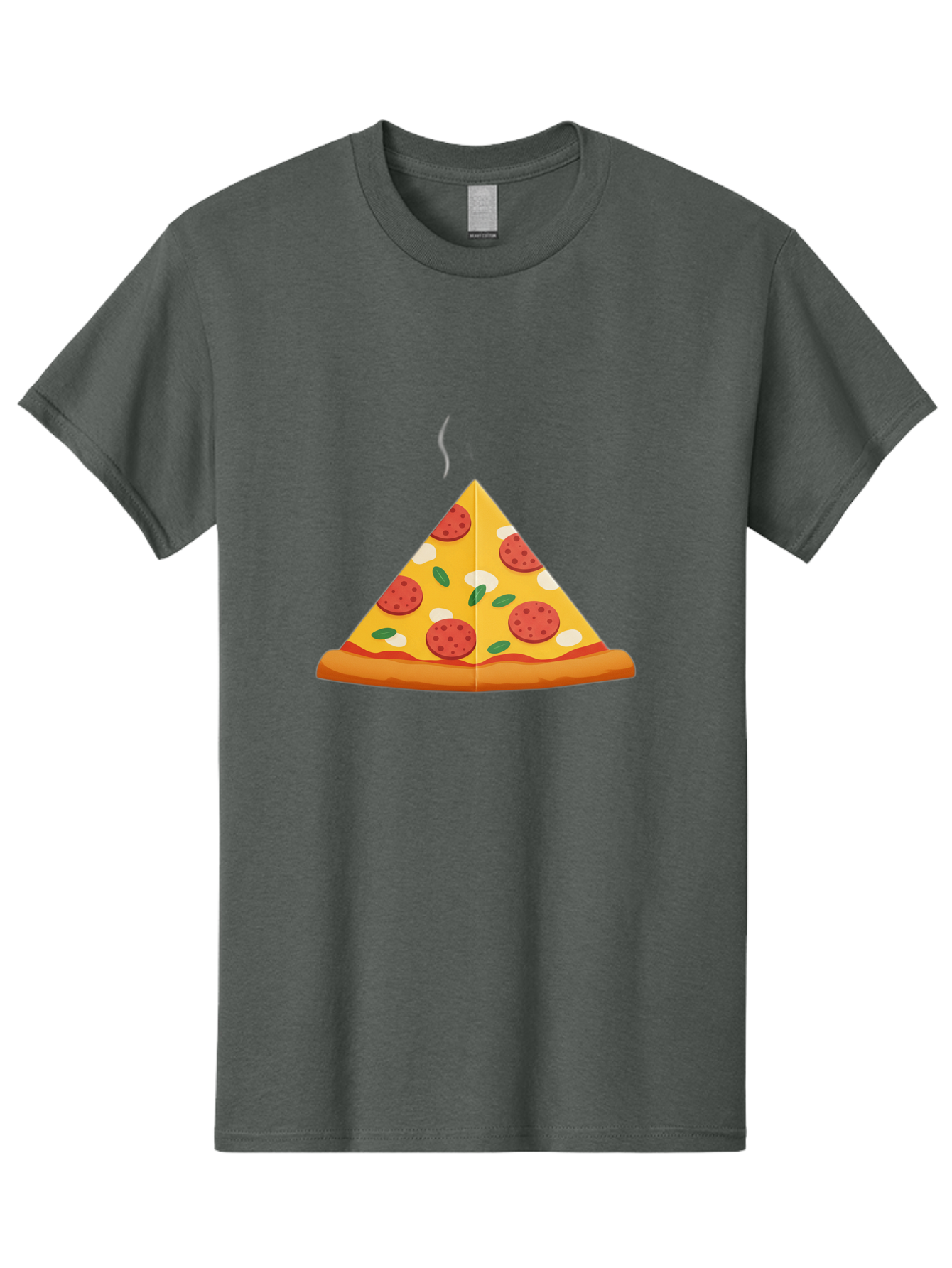 Pizza-Slice-27 Men'S Graphic Tee, 100% Cotton, Comfortable Casual Summer Wear, Machine Washable, Pepperoni Pizza Slice, Hot Pizza, Pepperoni, Mozzarella Cheese, Green Olives, Baked Pizza, Italian Food, Savory Treat, Cheesy Goodness, Bac288