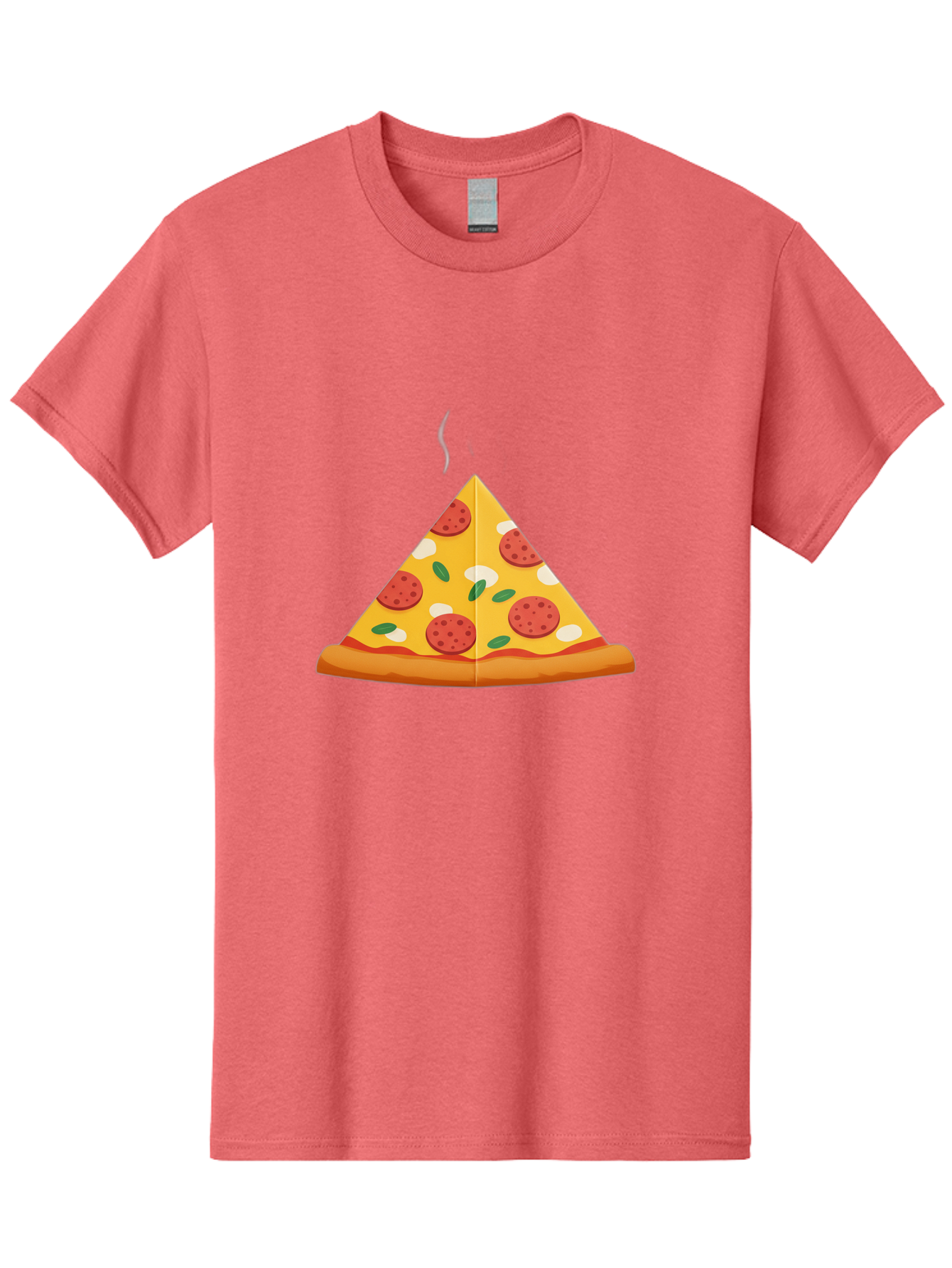 Pizza-Slice-27 Men'S Graphic Tee, 100% Cotton, Comfortable Casual Summer Wear, Machine Washable, Pepperoni Pizza Slice, Hot Pizza, Pepperoni, Mozzarella Cheese, Green Olives, Baked Pizza, Italian Food, Savory Treat, Cheesy Goodness, Bac288