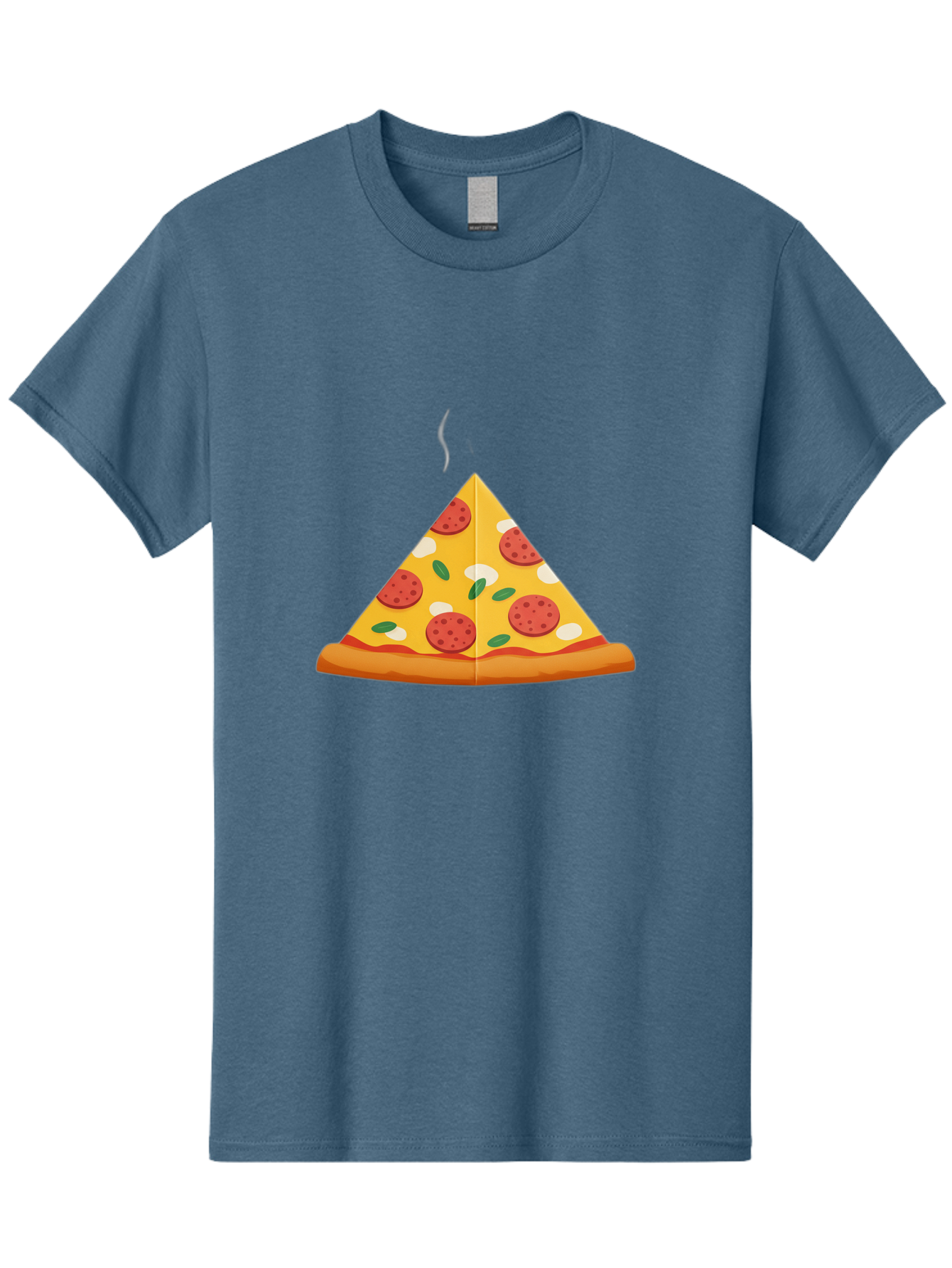 Pizza-Slice-27 Men'S Graphic Tee, 100% Cotton, Comfortable Casual Summer Wear, Machine Washable, Pepperoni Pizza Slice, Hot Pizza, Pepperoni, Mozzarella Cheese, Green Olives, Baked Pizza, Italian Food, Savory Treat, Cheesy Goodness, Bac288