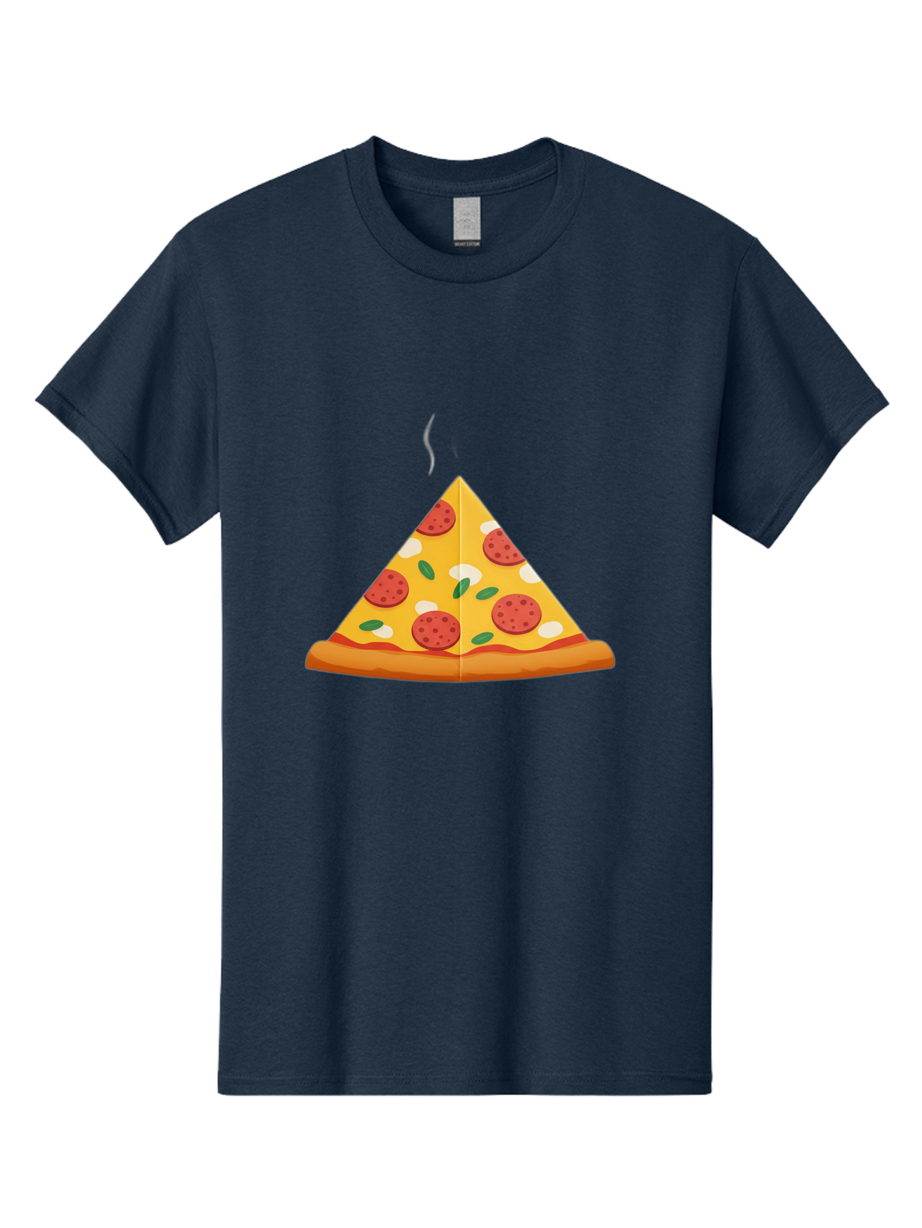 Pizza-Slice-27 Men'S Graphic Tee, 100% Cotton, Comfortable Casual Summer Wear, Machine Washable, Pepperoni Pizza Slice, Hot Pizza, Pepperoni, Mozzarella Cheese, Green Olives, Baked Pizza, Italian Food, Savory Treat, Cheesy Goodness, Bac288