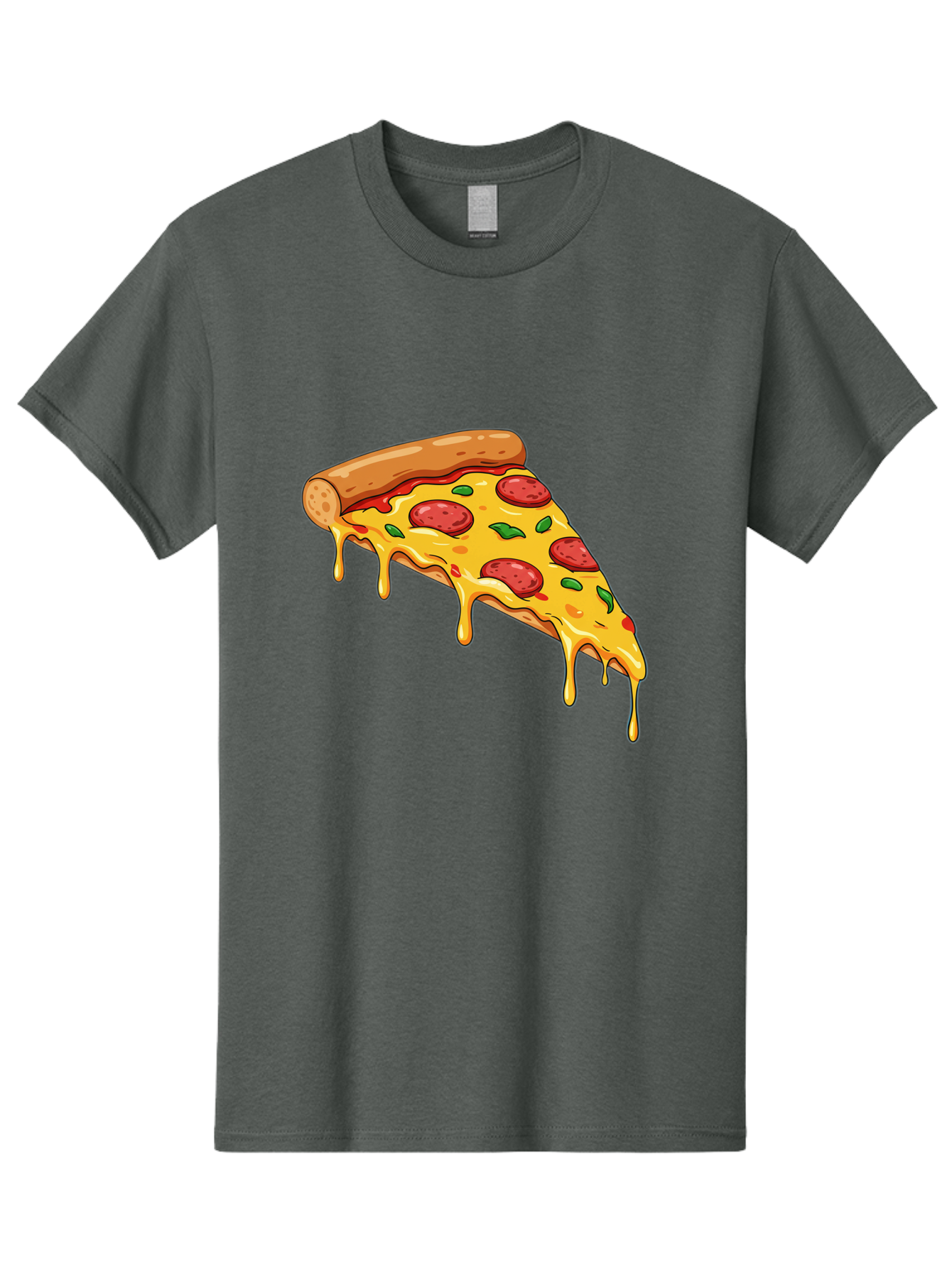 Pizza-Slice-29 Men'S Graphic Tee, 100% Cotton, Comfortable Casual Summer Wear, Machine Washable, Pepperoni Pizza, Cheesy Goodness, Melted Cheese, Italian Food, Pizza Slice, Savory Toppings, Delicious Pizza, Cheesy Delight Bac290