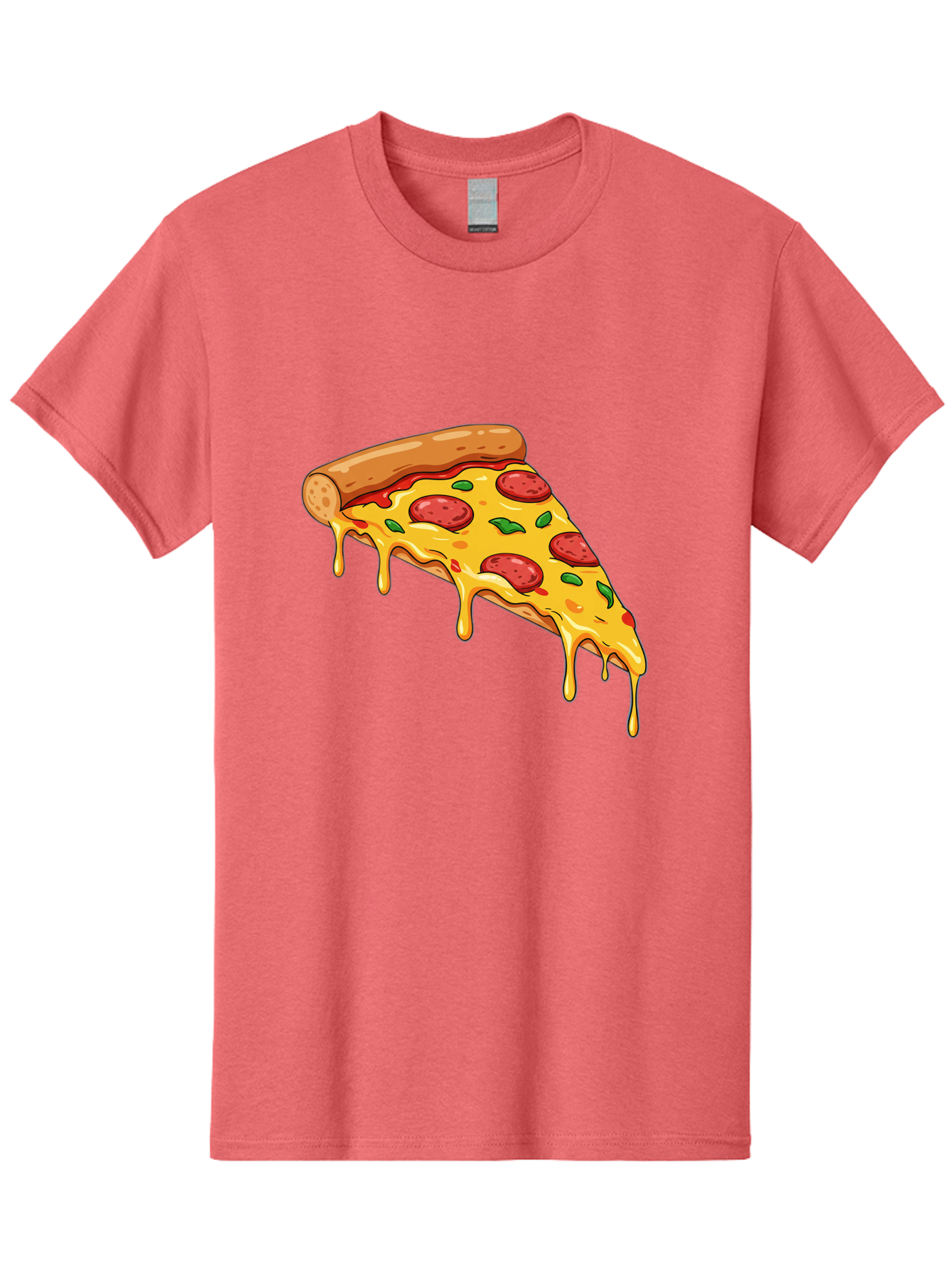 Pizza-Slice-29 Men'S Graphic Tee, 100% Cotton, Comfortable Casual Summer Wear, Machine Washable, Pepperoni Pizza, Cheesy Goodness, Melted Cheese, Italian Food, Pizza Slice, Savory Toppings, Delicious Pizza, Cheesy Delight Bac290