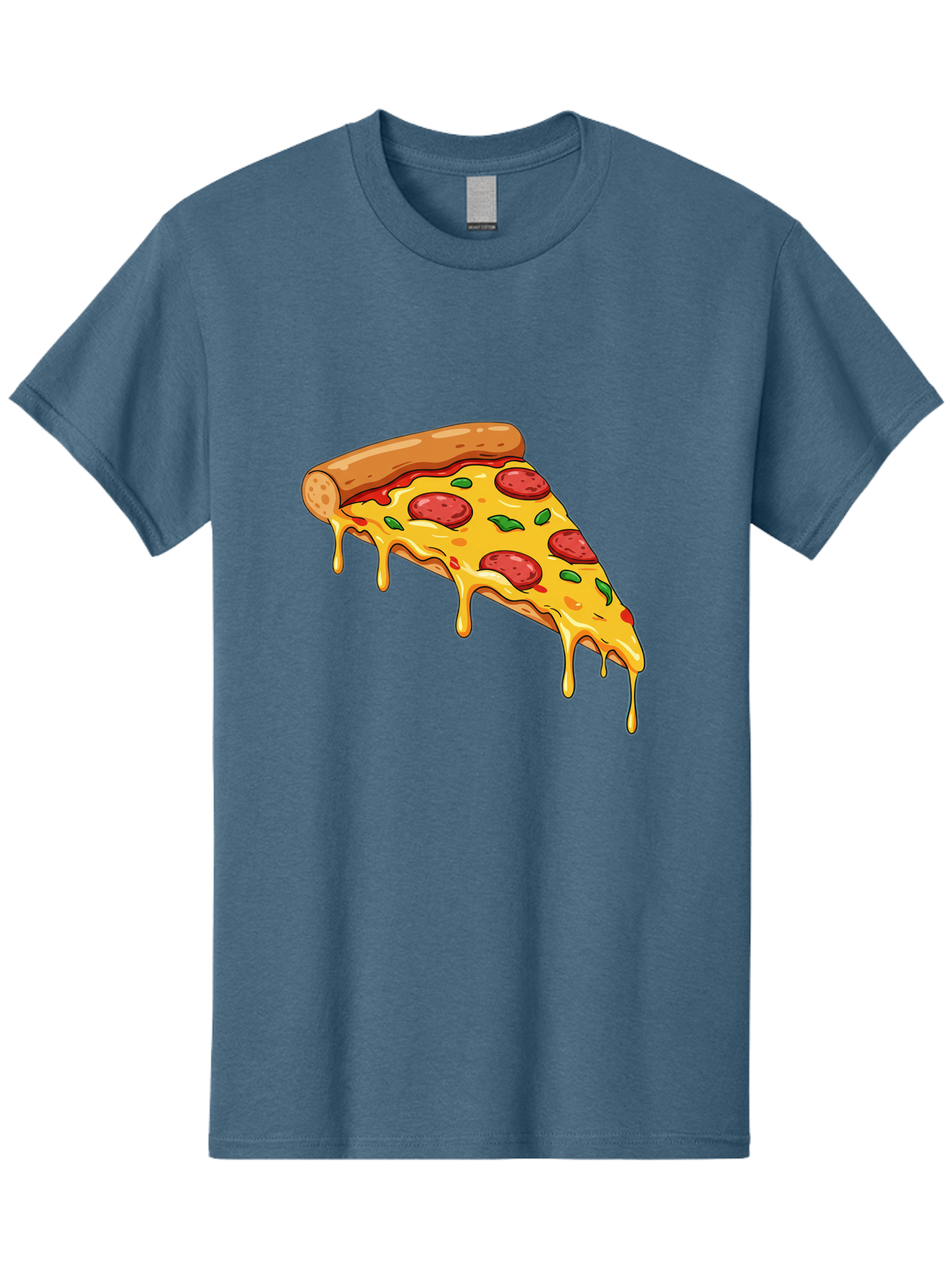 Pizza-Slice-29 Men'S Graphic Tee, 100% Cotton, Comfortable Casual Summer Wear, Machine Washable, Pepperoni Pizza, Cheesy Goodness, Melted Cheese, Italian Food, Pizza Slice, Savory Toppings, Delicious Pizza, Cheesy Delight Bac290