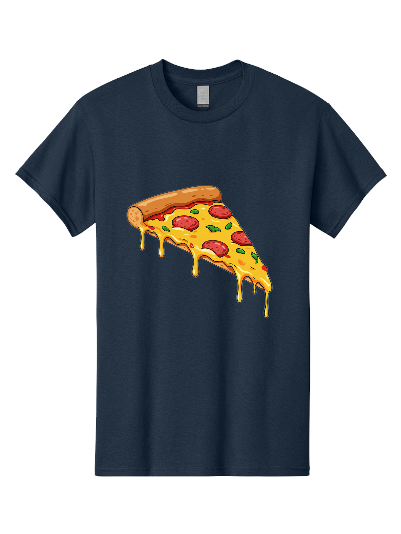 Pizza-Slice-29 Men'S Graphic Tee, 100% Cotton, Comfortable Casual Summer Wear, Machine Washable, Pepperoni Pizza, Cheesy Goodness, Melted Cheese, Italian Food, Pizza Slice, Savory Toppings, Delicious Pizza, Cheesy Delight Bac290