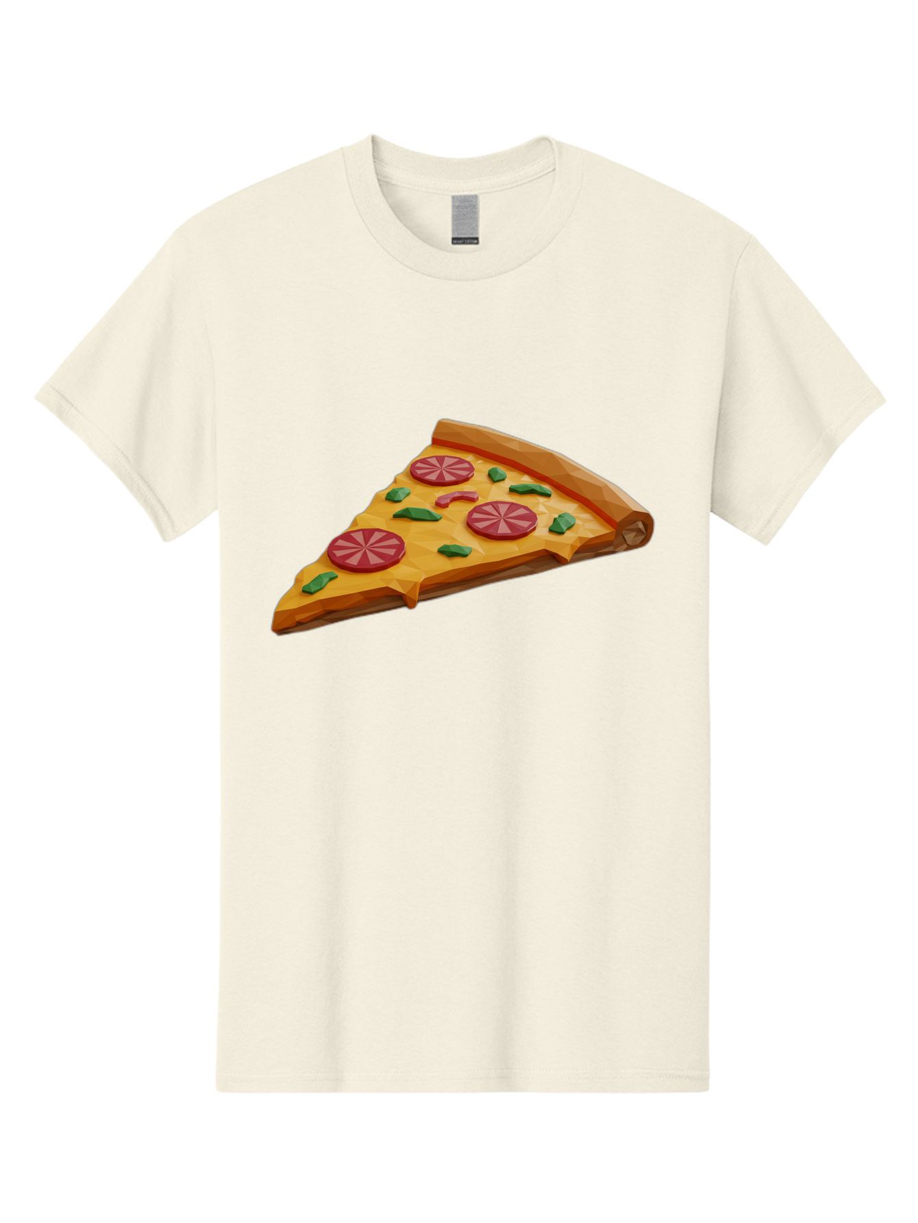 Pizza-Slice-3 Men'S Graphic Tee, 100% Cotton, Comfortable Casual Summer Wear, Machine Washable, Pizza Slice, Pepperoni, Basil Leaves, Italian Cuisine, Cheesy Goodness, Tasty Toppings, Food Graphics, Digital Illustration Bac291