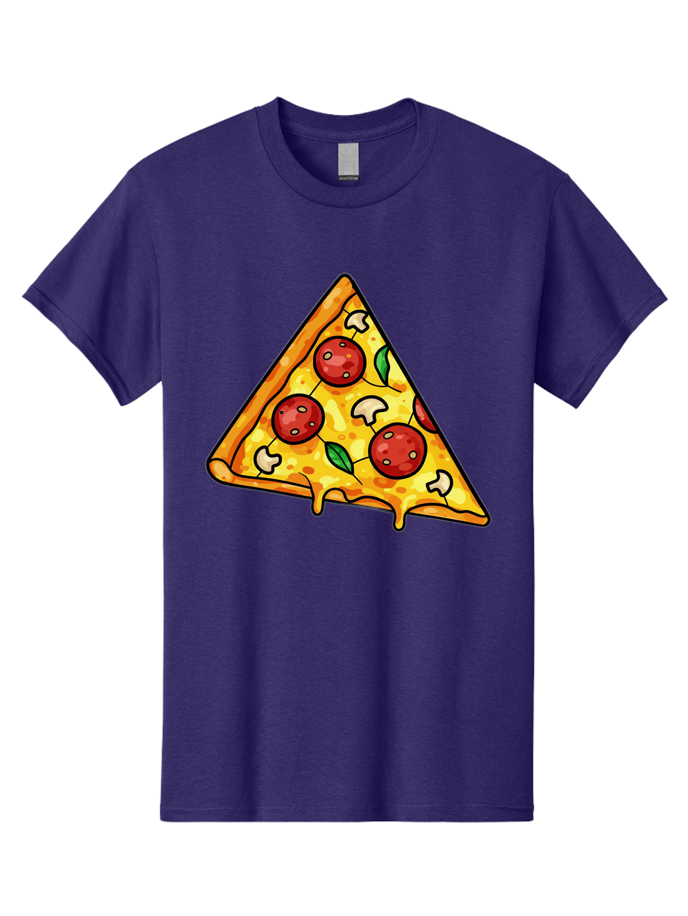 Pizza-Slice-34 Men'S Graphic Tee, 100% Cotton, Comfortable Casual Summer Wear, Machine Washable, Tasty Pizza, Melted Cheese, Pepperoni Pizza, Mushrooms, Basil, Cheesy Goodness, Savory Delight, Italian Cuisine, Foodie Favorite, Pizza Love Bac296