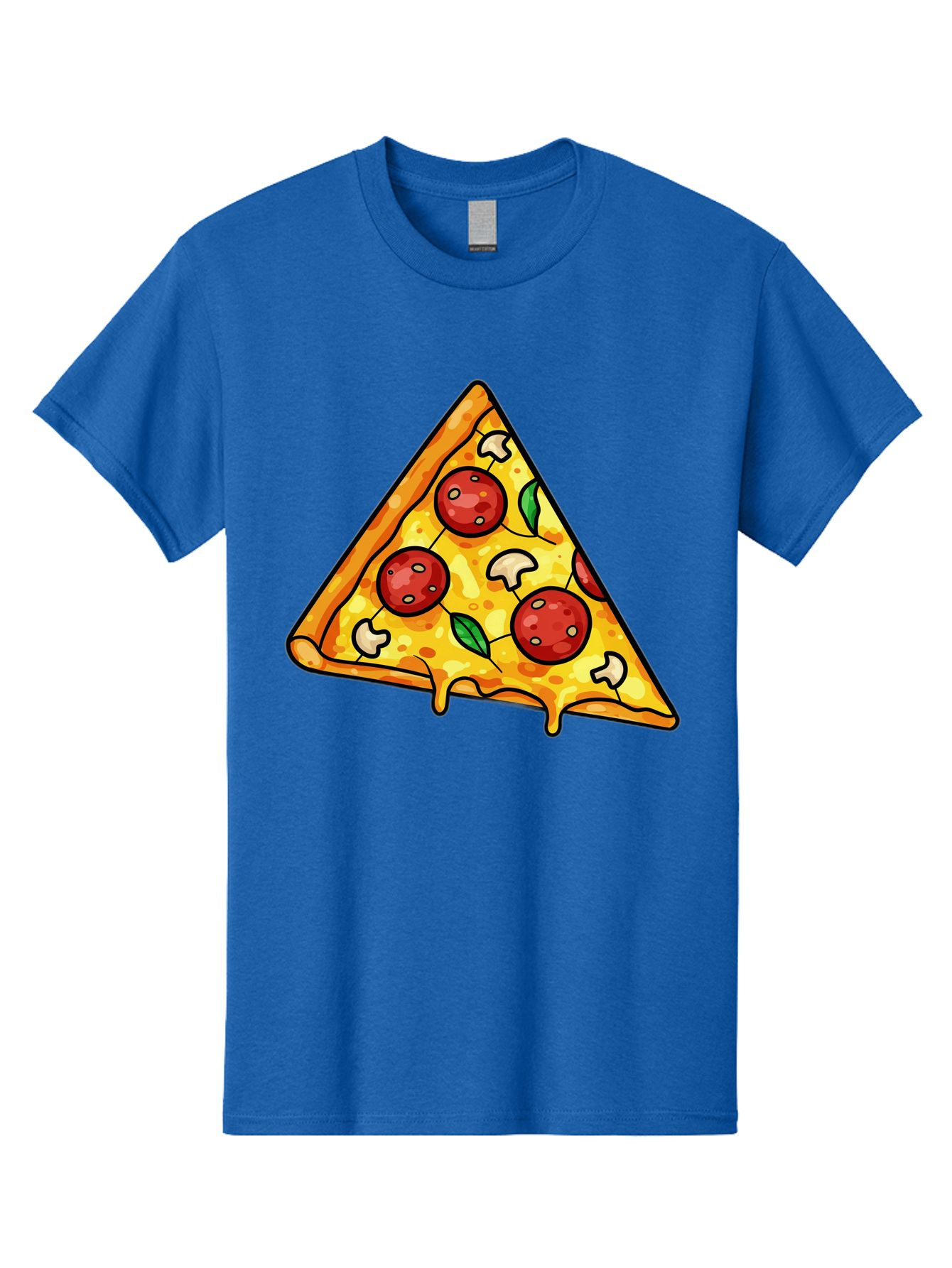 Pizza-Slice-34 Men'S Graphic Tee, 100% Cotton, Comfortable Casual Summer Wear, Machine Washable, Tasty Pizza, Melted Cheese, Pepperoni Pizza, Mushrooms, Basil, Cheesy Goodness, Savory Delight, Italian Cuisine, Foodie Favorite, Pizza Love Bac296
