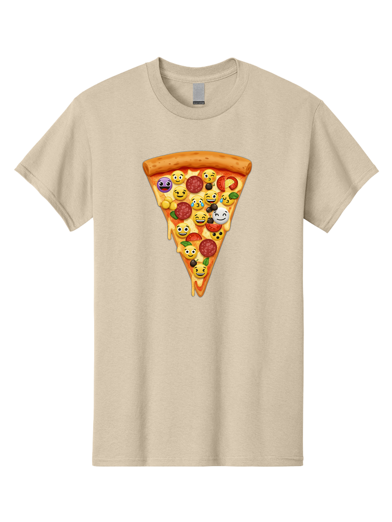 Pizza-Slice-35 Men'S Graphic Tee, 100% Cotton, Comfortable Casual Summer Wear, Machine Washable, Pizza Slice, Emoji Toppings, Pepperoni, Black Olives, Melted Cheese, Funny Emojis, Cartoon Pizza, Tasty Pizza, Foodie Fun, Pizza Love, Bac297