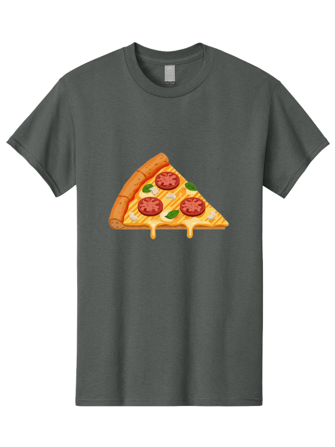 Pizza-Slice-6 Men'S Graphic Tee, 100% Cotton, Comfortable Casual Summer Wear, Machine Washable, Cheesy Pizza Slice, Pepperoni Pizza, Melty Cheese, Garlicky Flavor, Fresh Basil, Italian Cuisine, Savory Delight, Tasty Treat Bac300