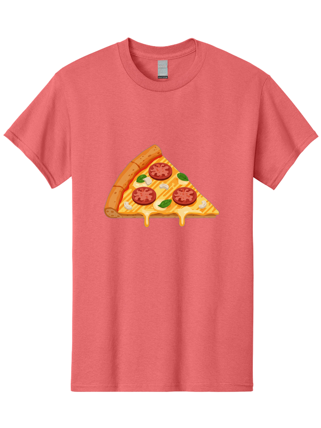 Pizza-Slice-6 Men'S Graphic Tee, 100% Cotton, Comfortable Casual Summer Wear, Machine Washable, Cheesy Pizza Slice, Pepperoni Pizza, Melty Cheese, Garlicky Flavor, Fresh Basil, Italian Cuisine, Savory Delight, Tasty Treat Bac300