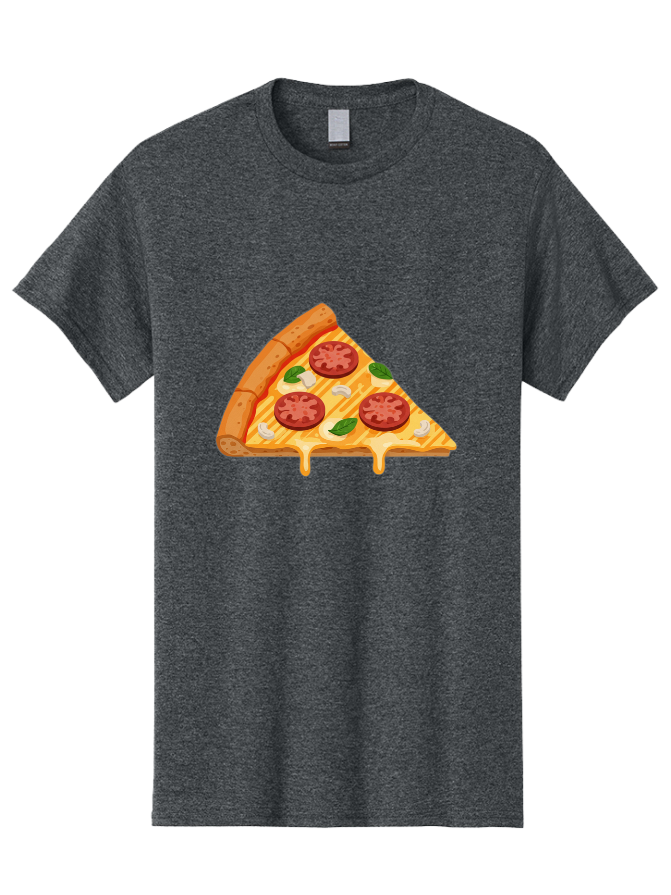 Pizza-Slice-6 Men'S Graphic Tee, 100% Cotton, Comfortable Casual Summer Wear, Machine Washable, Cheesy Pizza Slice, Pepperoni Pizza, Melty Cheese, Garlicky Flavor, Fresh Basil, Italian Cuisine, Savory Delight, Tasty Treat Bac300