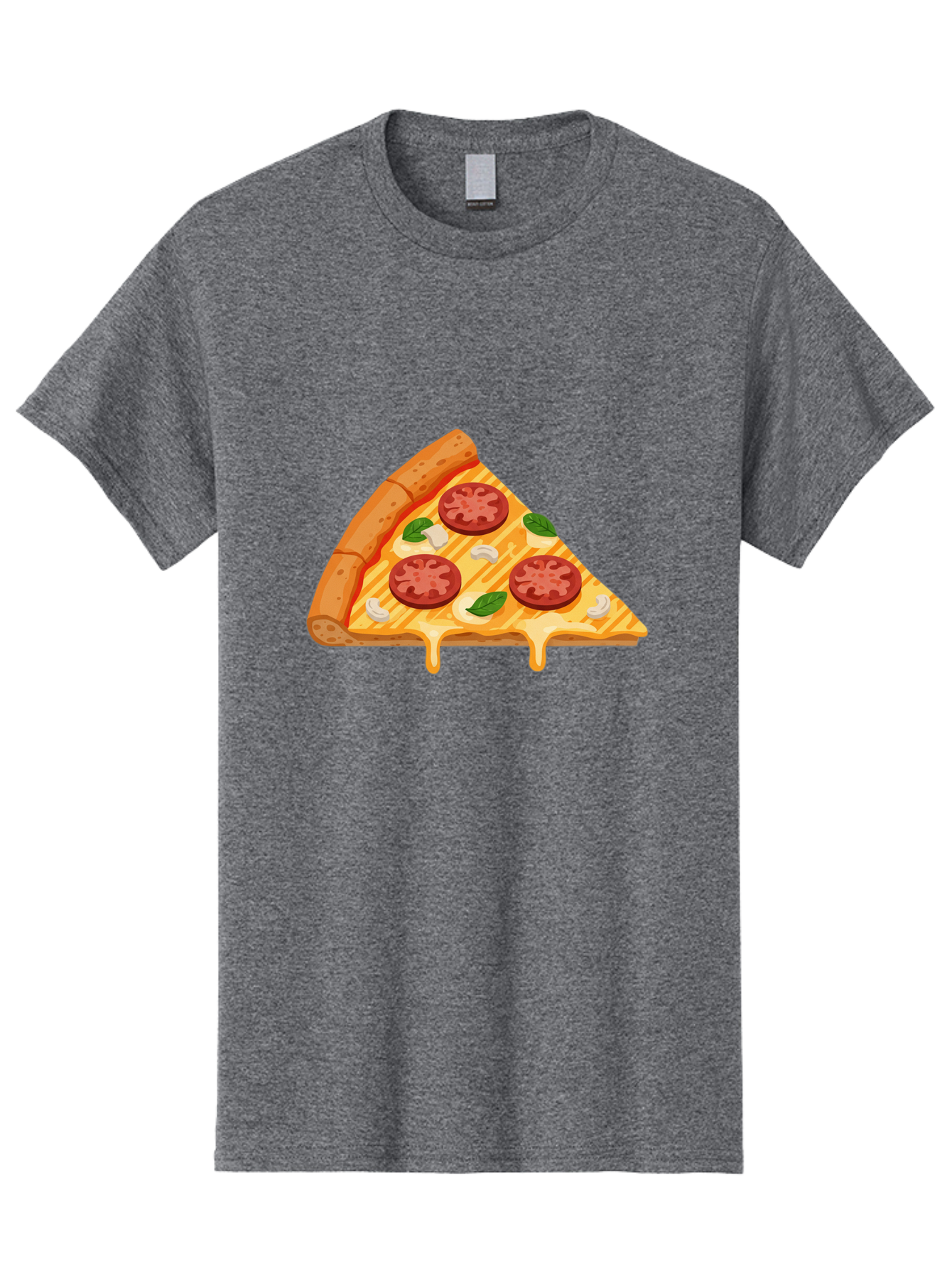 Pizza-Slice-6 Men'S Graphic Tee, 100% Cotton, Comfortable Casual Summer Wear, Machine Washable, Cheesy Pizza Slice, Pepperoni Pizza, Melty Cheese, Garlicky Flavor, Fresh Basil, Italian Cuisine, Savory Delight, Tasty Treat Bac300