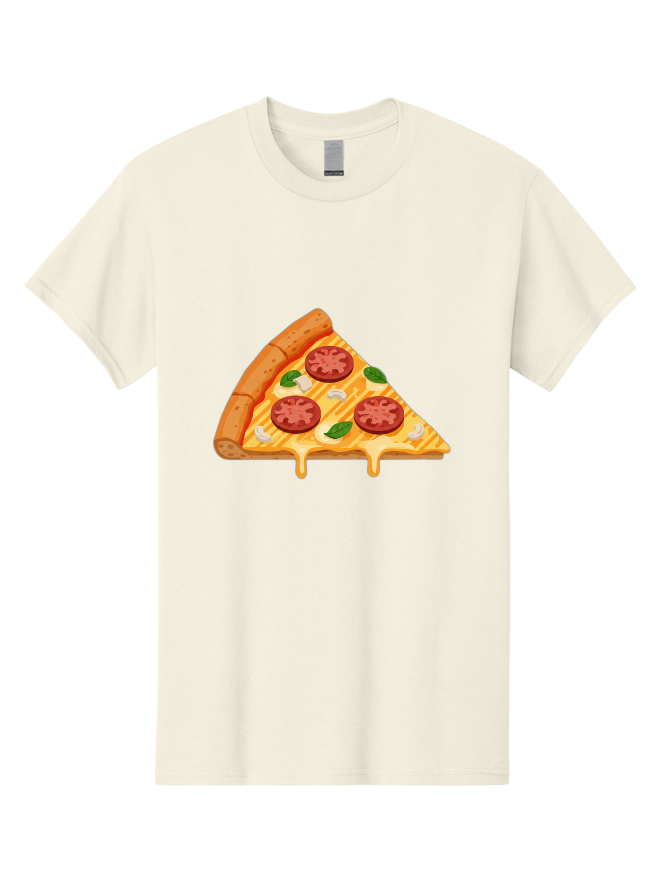 Pizza-Slice-6 Men'S Graphic Tee, 100% Cotton, Comfortable Casual Summer Wear, Machine Washable, Cheesy Pizza Slice, Pepperoni Pizza, Melty Cheese, Garlicky Flavor, Fresh Basil, Italian Cuisine, Savory Delight, Tasty Treat Bac300