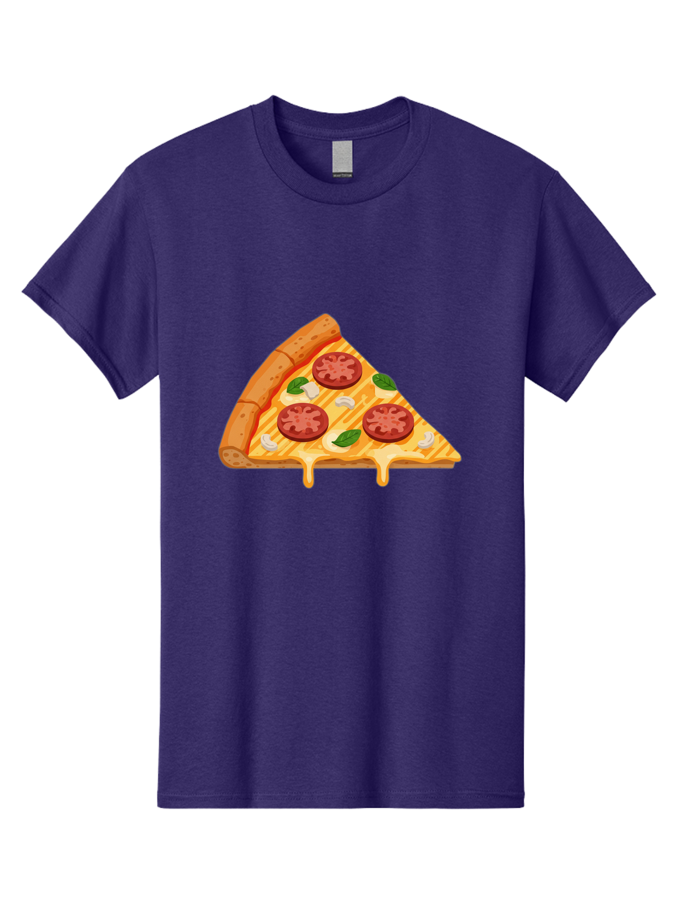 Pizza-Slice-6 Men'S Graphic Tee, 100% Cotton, Comfortable Casual Summer Wear, Machine Washable, Cheesy Pizza Slice, Pepperoni Pizza, Melty Cheese, Garlicky Flavor, Fresh Basil, Italian Cuisine, Savory Delight, Tasty Treat Bac300