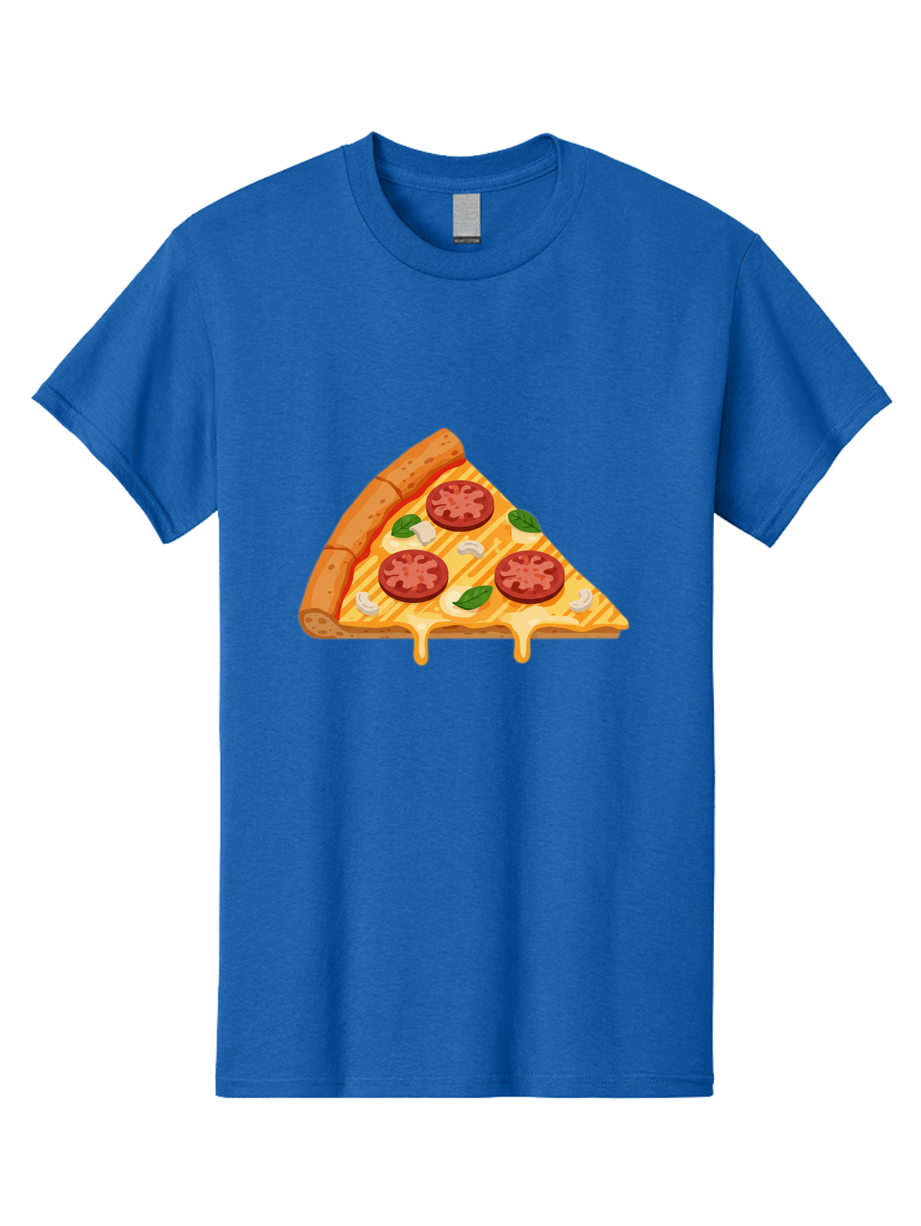 Pizza-Slice-6 Men'S Graphic Tee, 100% Cotton, Comfortable Casual Summer Wear, Machine Washable, Cheesy Pizza Slice, Pepperoni Pizza, Melty Cheese, Garlicky Flavor, Fresh Basil, Italian Cuisine, Savory Delight, Tasty Treat Bac300