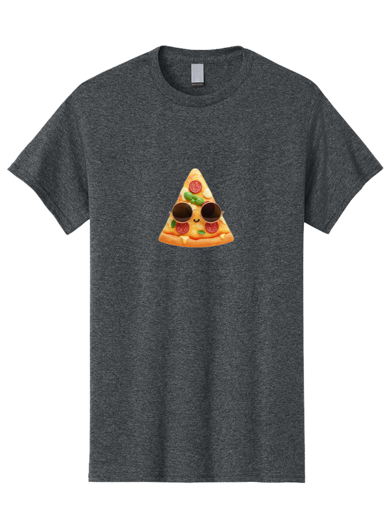 Pizza-Slice-Sunglasses-Emoji Men'S Graphic Tee, 100% Cotton, Comfortable Casual Summer Wear, Machine Washable, Funny Pizza Slice, Cool Sunglasses, Pepperoni Pizza, Cheese Pizza, Happy Face, Cartoon Character, Humorous Graphic, Cheesy Goodness, Bac309