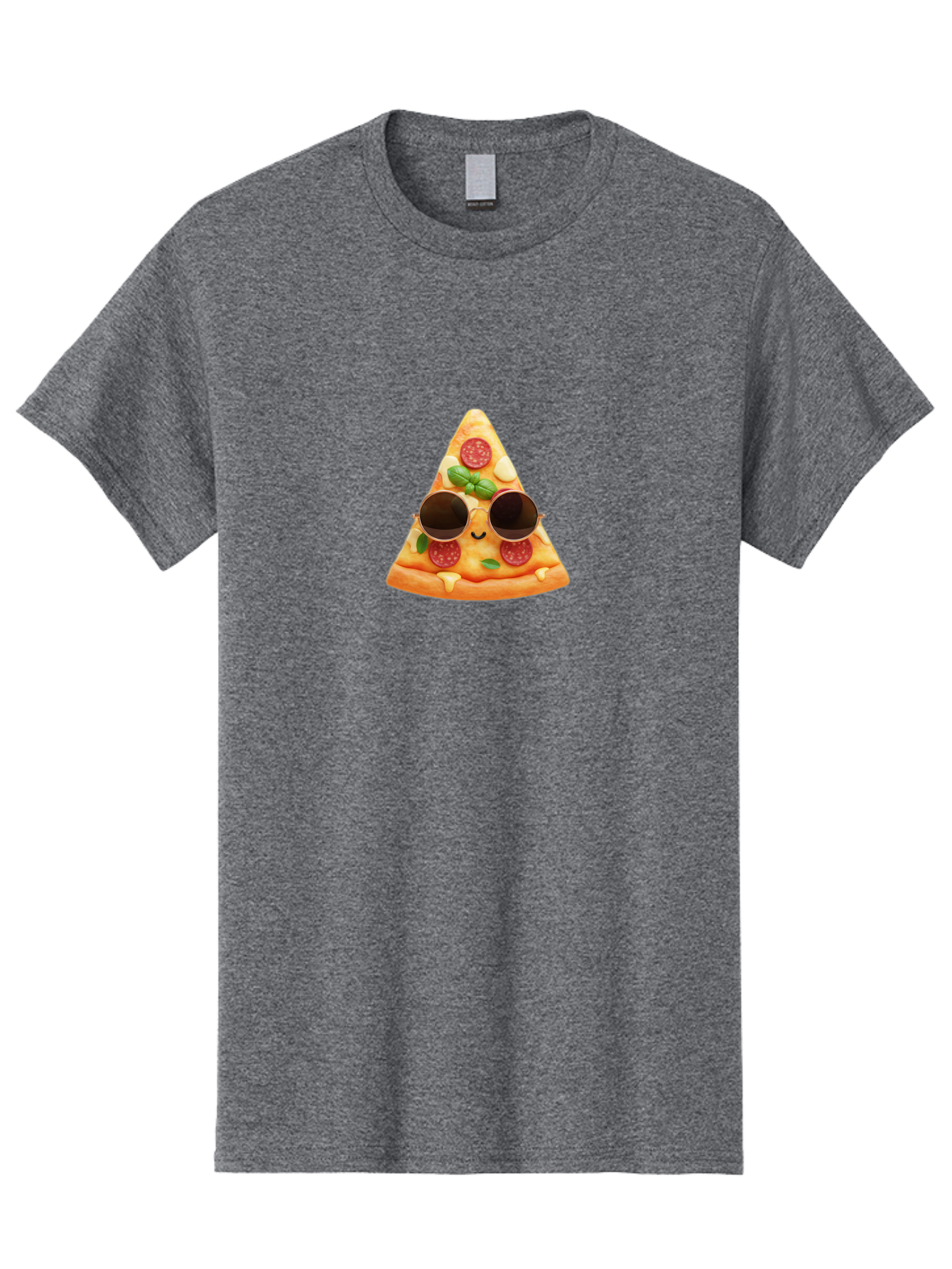 Pizza-Slice-Sunglasses-Emoji Men'S Graphic Tee, 100% Cotton, Comfortable Casual Summer Wear, Machine Washable, Funny Pizza Slice, Cool Sunglasses, Pepperoni Pizza, Cheese Pizza, Happy Face, Cartoon Character, Humorous Graphic, Cheesy Goodness, Bac309