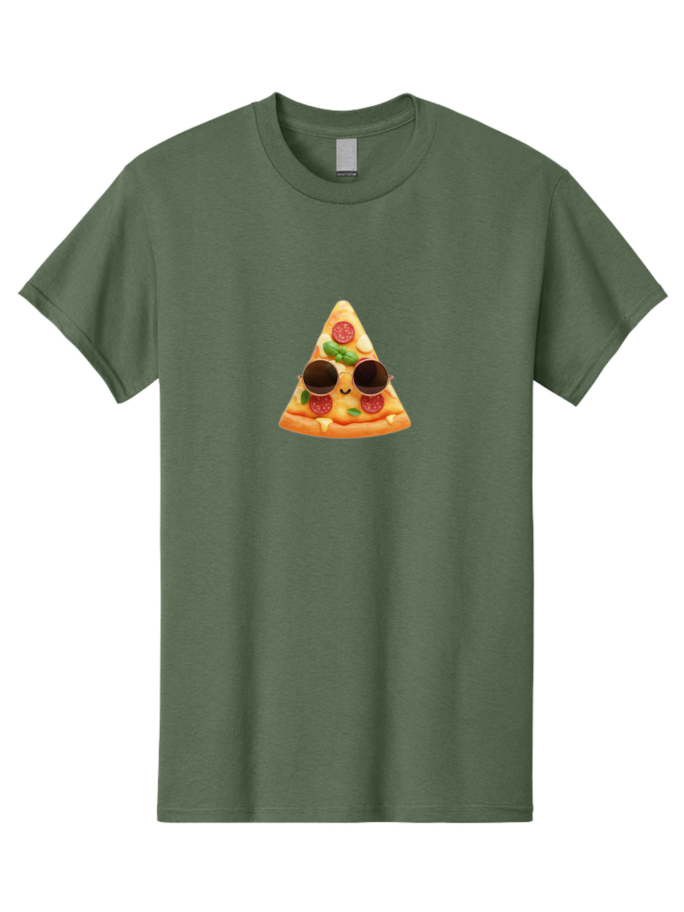 Pizza-Slice-Sunglasses-Emoji Men'S Graphic Tee, 100% Cotton, Comfortable Casual Summer Wear, Machine Washable, Funny Pizza Slice, Cool Sunglasses, Pepperoni Pizza, Cheese Pizza, Happy Face, Cartoon Character, Humorous Graphic, Cheesy Goodness, Bac309
