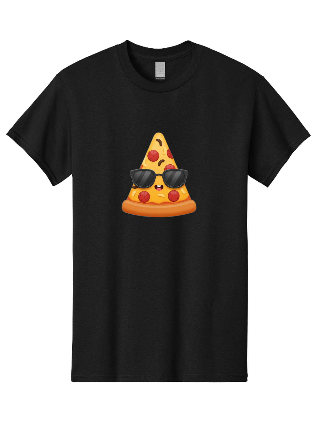 Pizza-Slice-Sunglasses Men'S Graphic Tee, 100% Cotton, Comfortable Casual Summer Wear, Machine Washable, Pizza Slice With Sunglasses, Cool Pizza, Cartoon Food, Pepperoni Pizza, Fun Design, Playful Character, Trendy Emojis Bac310