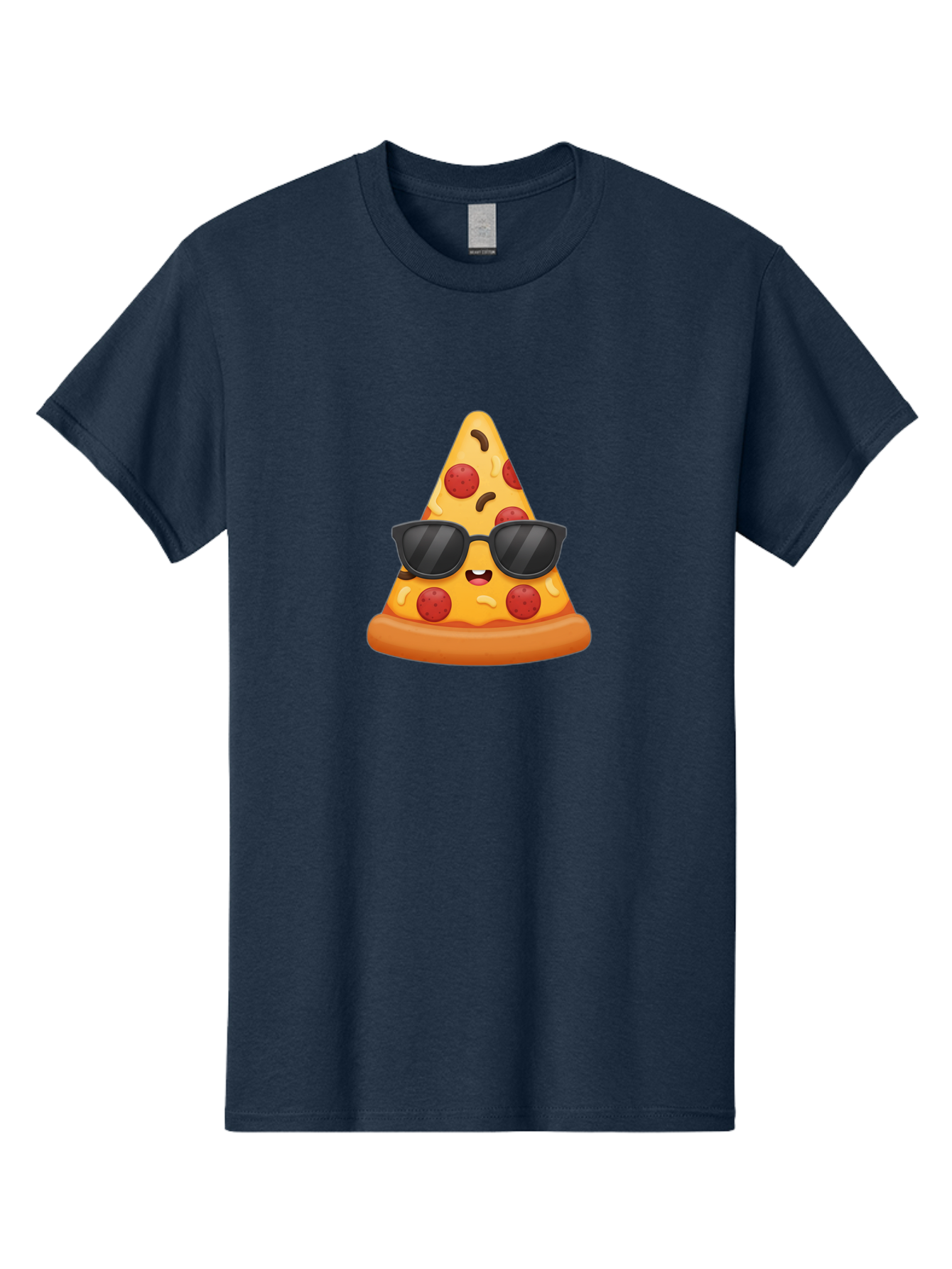 Pizza-Slice-Sunglasses Men'S Graphic Tee, 100% Cotton, Comfortable Casual Summer Wear, Machine Washable, Pizza Slice With Sunglasses, Cool Pizza, Cartoon Food, Pepperoni Pizza, Fun Design, Playful Character, Trendy Emojis Bac310