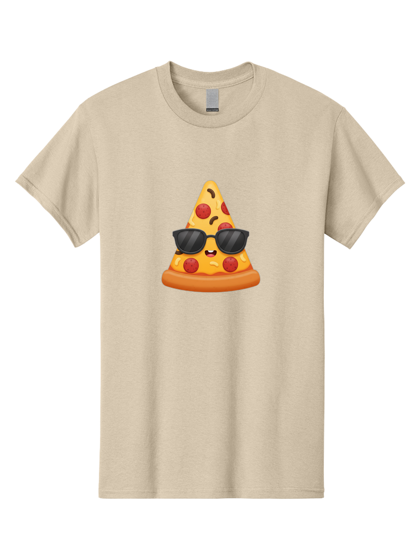 Pizza-Slice-Sunglasses Men'S Graphic Tee, 100% Cotton, Comfortable Casual Summer Wear, Machine Washable, Pizza Slice With Sunglasses, Cool Pizza, Cartoon Food, Pepperoni Pizza, Fun Design, Playful Character, Trendy Emojis Bac310