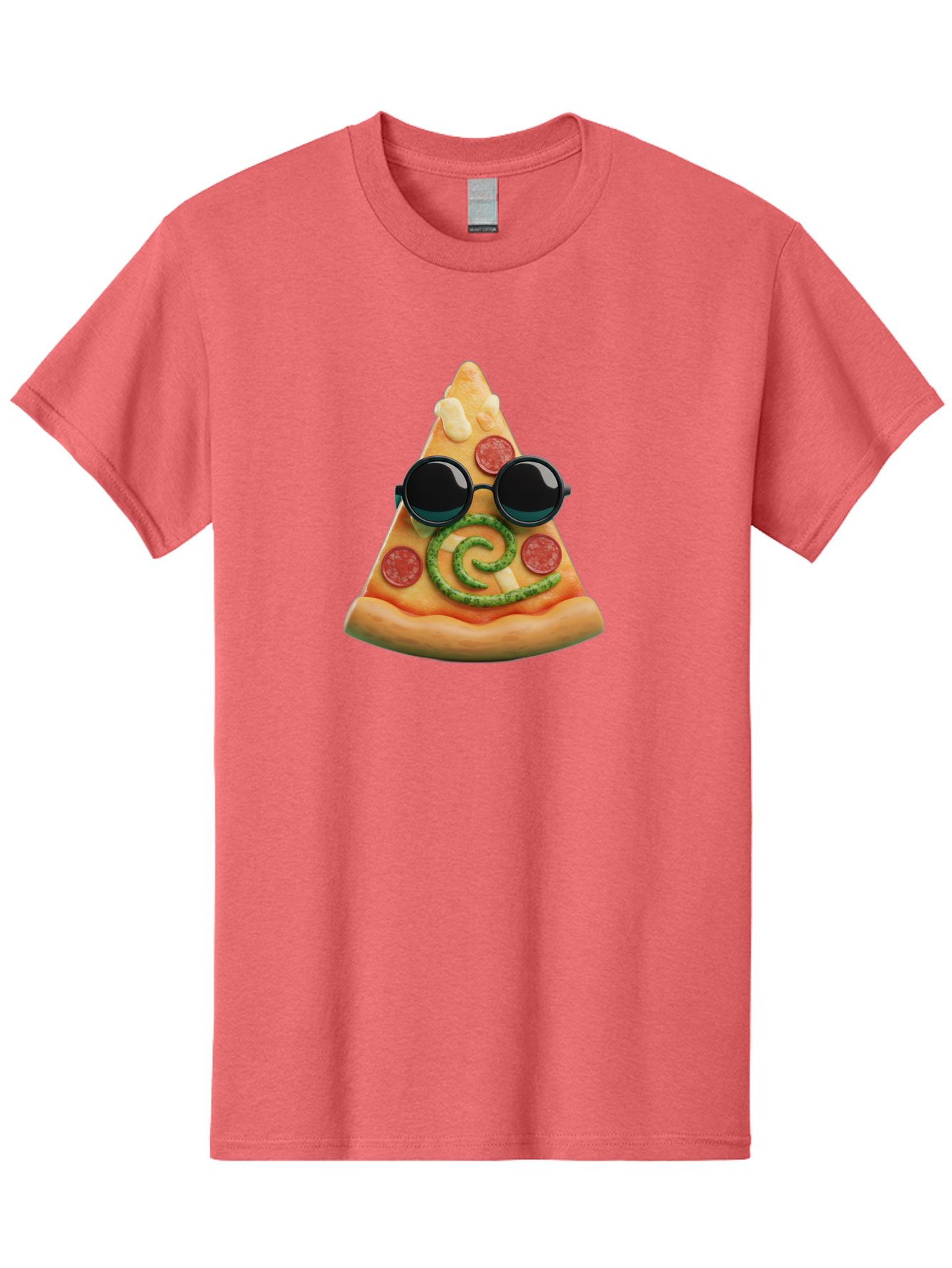 Pizza-Slice-With-Sunglasses-3 Men'S Graphic Tee, 100% Cotton, Comfortable Casual Summer Wear, Machine Washable, Funny Pizza, Cool Pizza Slice, Pepperoni Pizza, Melted Cheese, Pesto Swirl, Cute Food, Hipster Food, Casual Dining, Pizza Love, Bac314